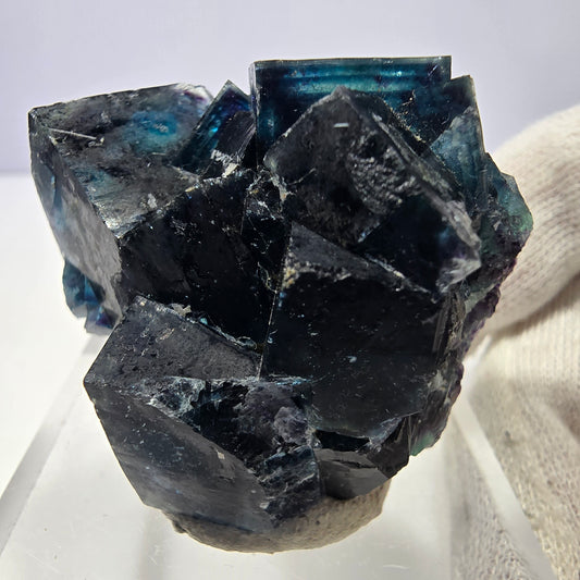 Spécimen de cube de fluorite fantôme, zonal – Nouvelle découverte ! Okorusu, Namibie, 44 x 38 x 28 mm