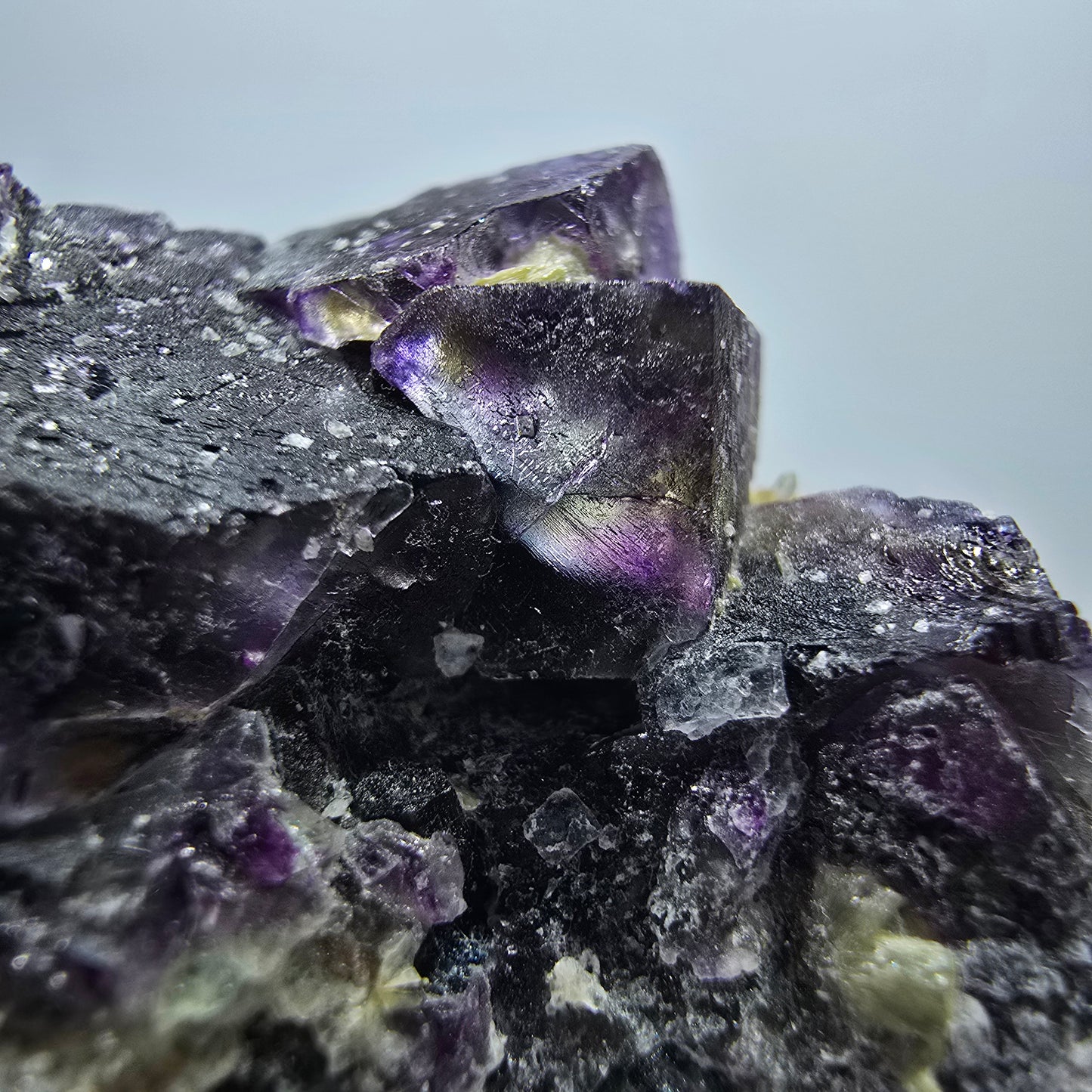 Colorful Phantom Fluorite Cubes Schorl Tourmaline Muscovite Erongo, Namibia 62*41*36mm
