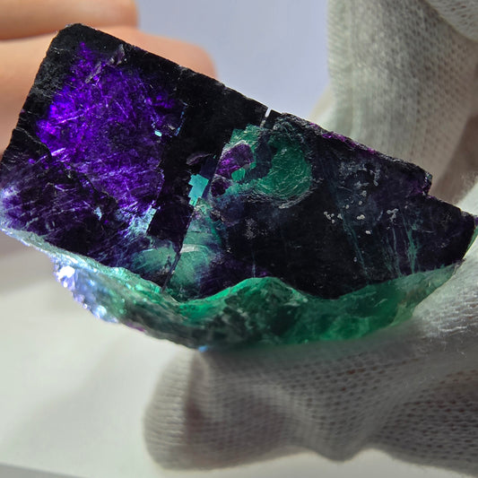 Fluorit Würfel Stufe, parkettiert grün lila 11:11 Angel Pocket Okorusu, Namibia 42*33*31mm