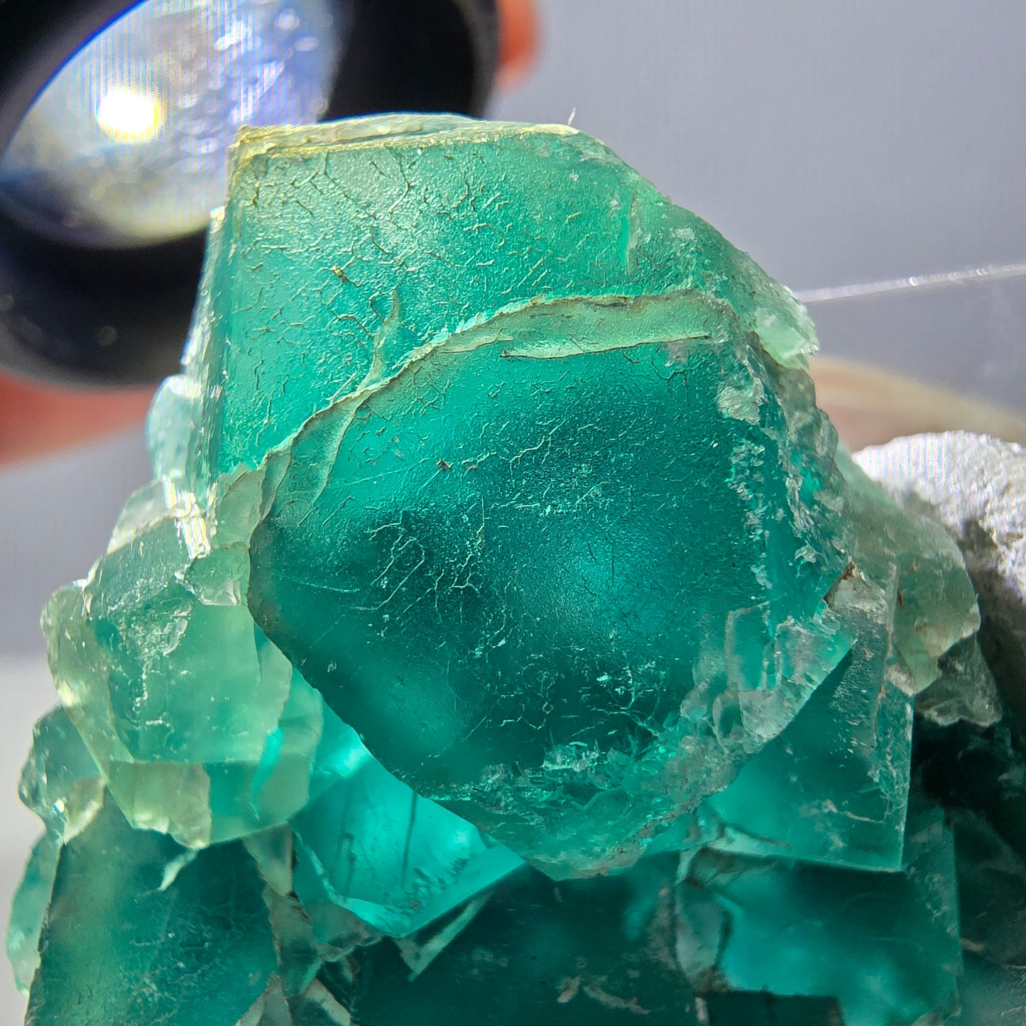 Phantom Fluorit Würfel Stufe, grün parkettiert Okorusu, Namibia 41*36*13mm