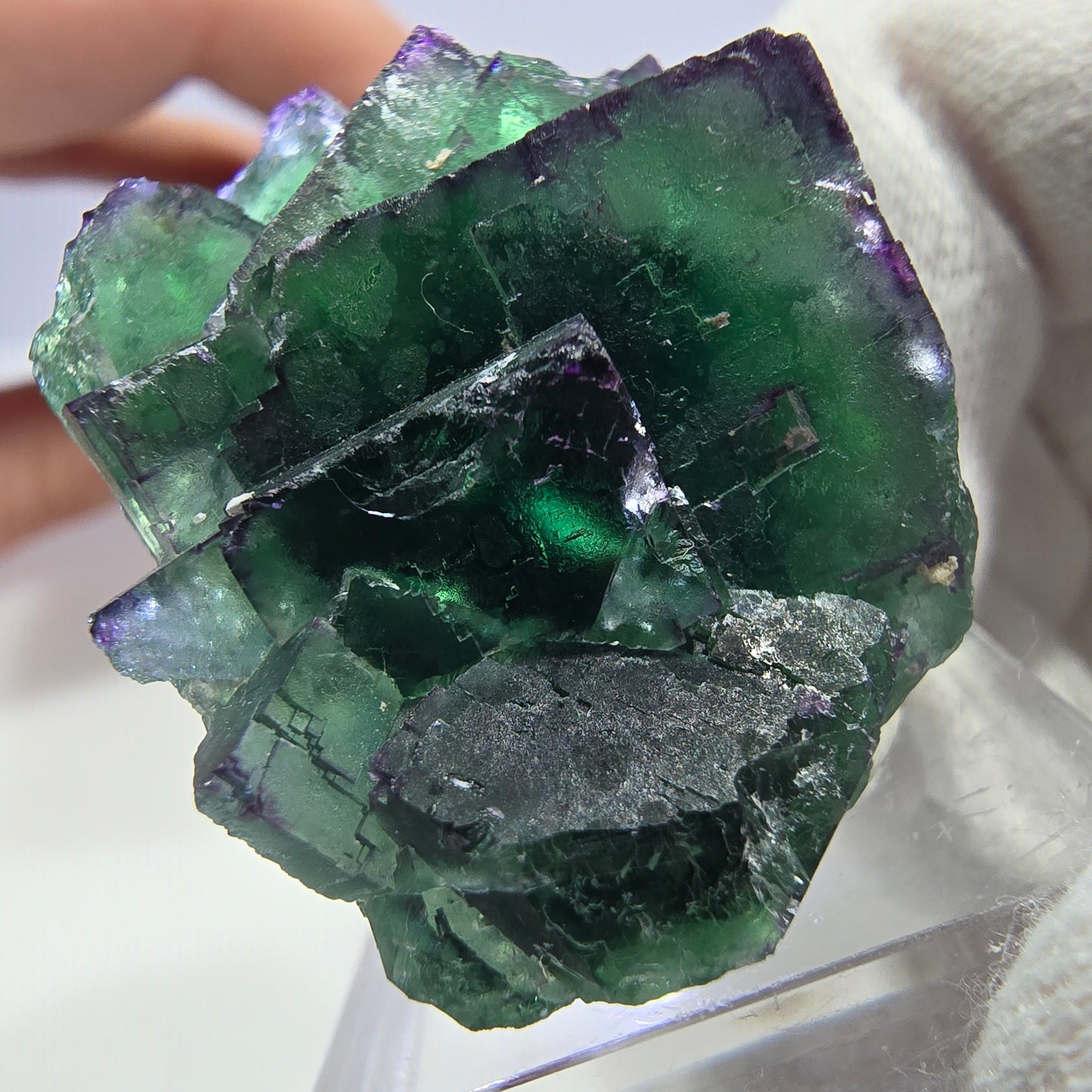 Phantom Fluorit Würfel Stufe parkettiert zonal Okorusu, Namibia 40*32*25mm