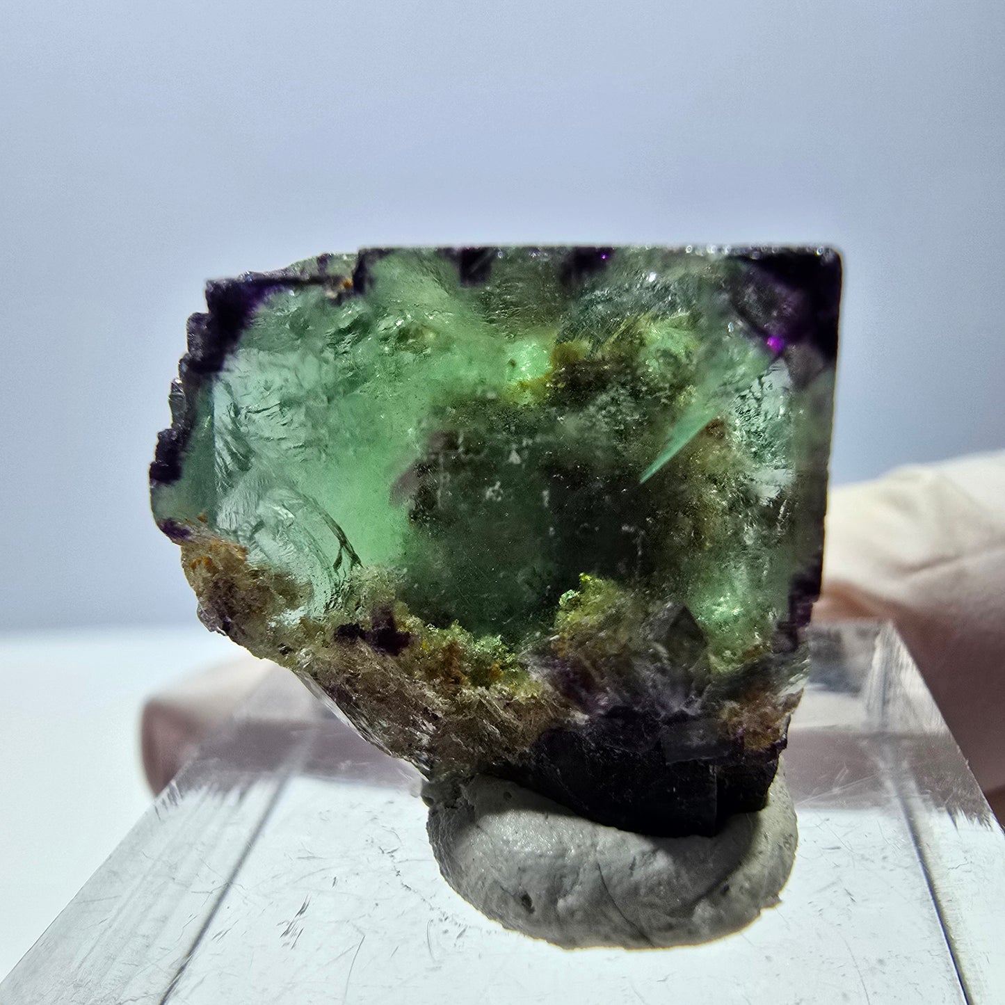 Phantom Fluorit Würfel Stufe, parkettiert, zonal Okorusu, Namibia 19*17*14mm