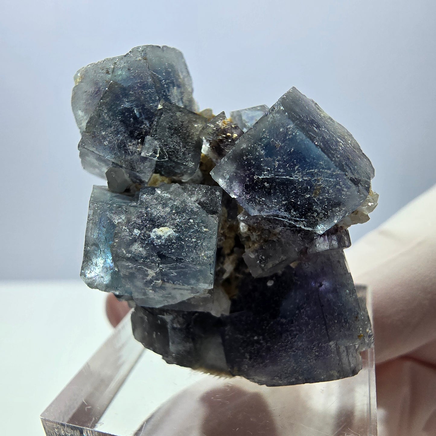 Phantom Fluorit Würfel Stufe, blau lila Okorusu, Namibia 34*29*20mm