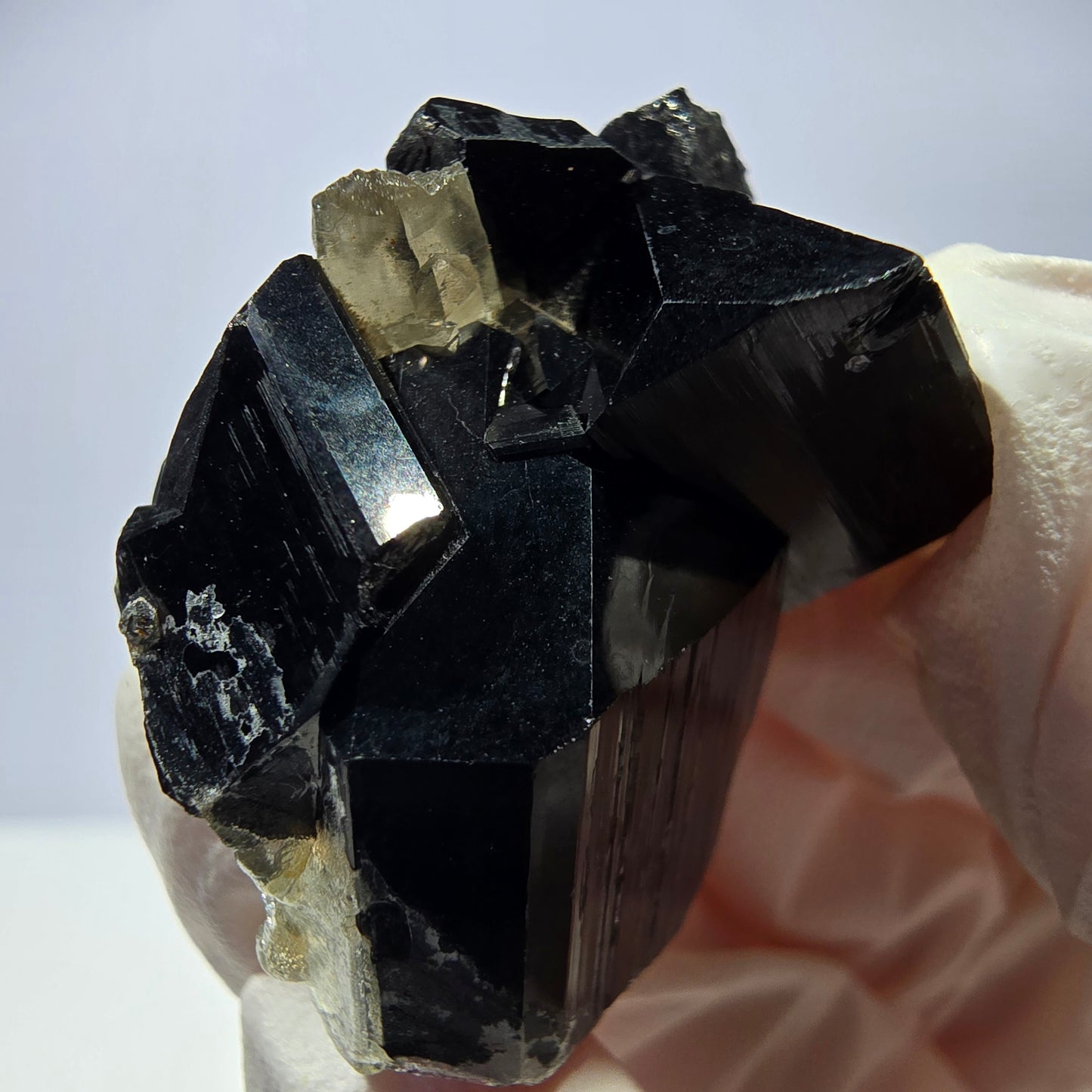 Sym. Tourmaline Schörl, quartz fumé, stade hyalite Erongo, Namibie 34*27*15mm