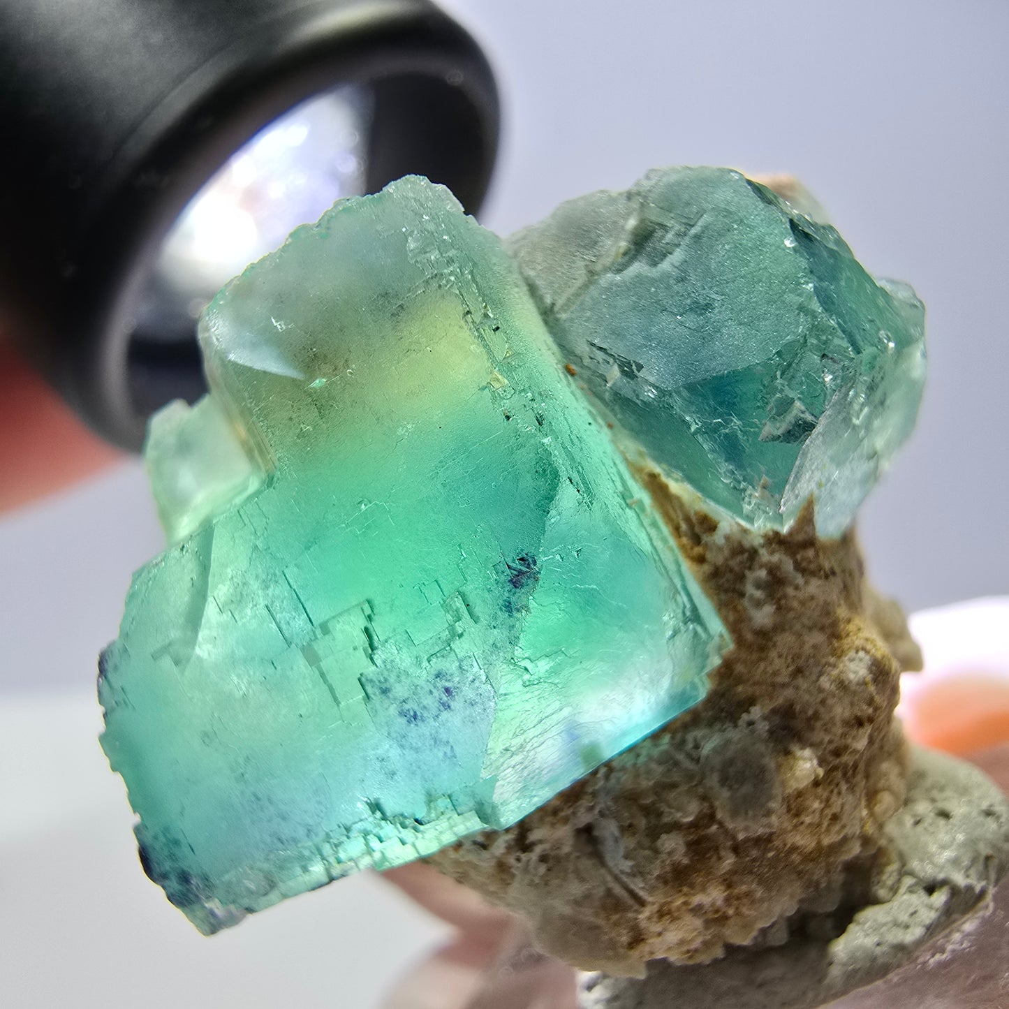 Spécimen de cube de fluorite fantôme, parquet vert Okorusu, Namibie 34*29*28 mm