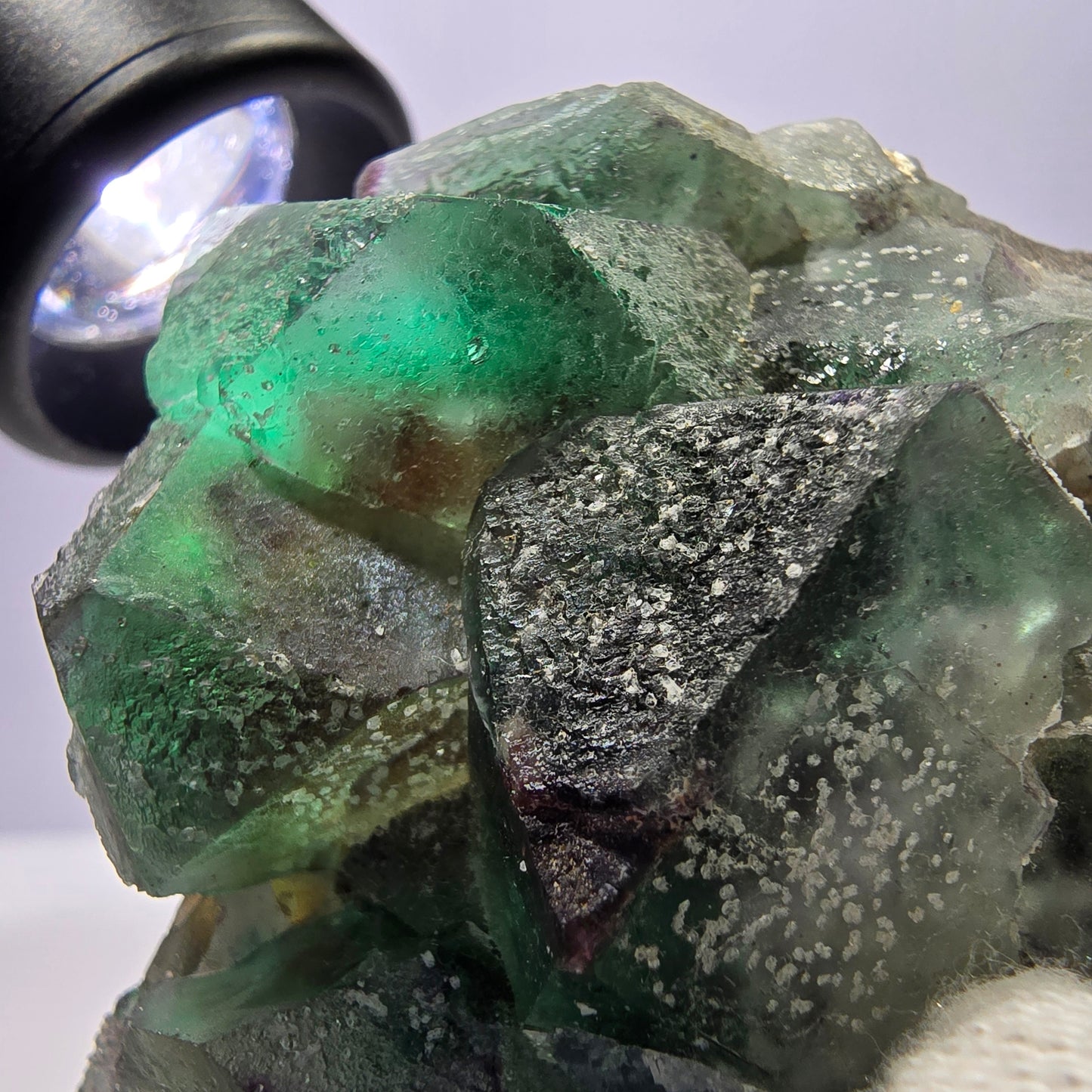 Fluorite fantôme Schörl Tourmaline Hyalite Muscovite Erongo Namibie 84*78*38mm