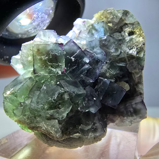 Phantom Fluorit Würfel Stufe, grün lila Okorusu, Namibia 35*28*22mm