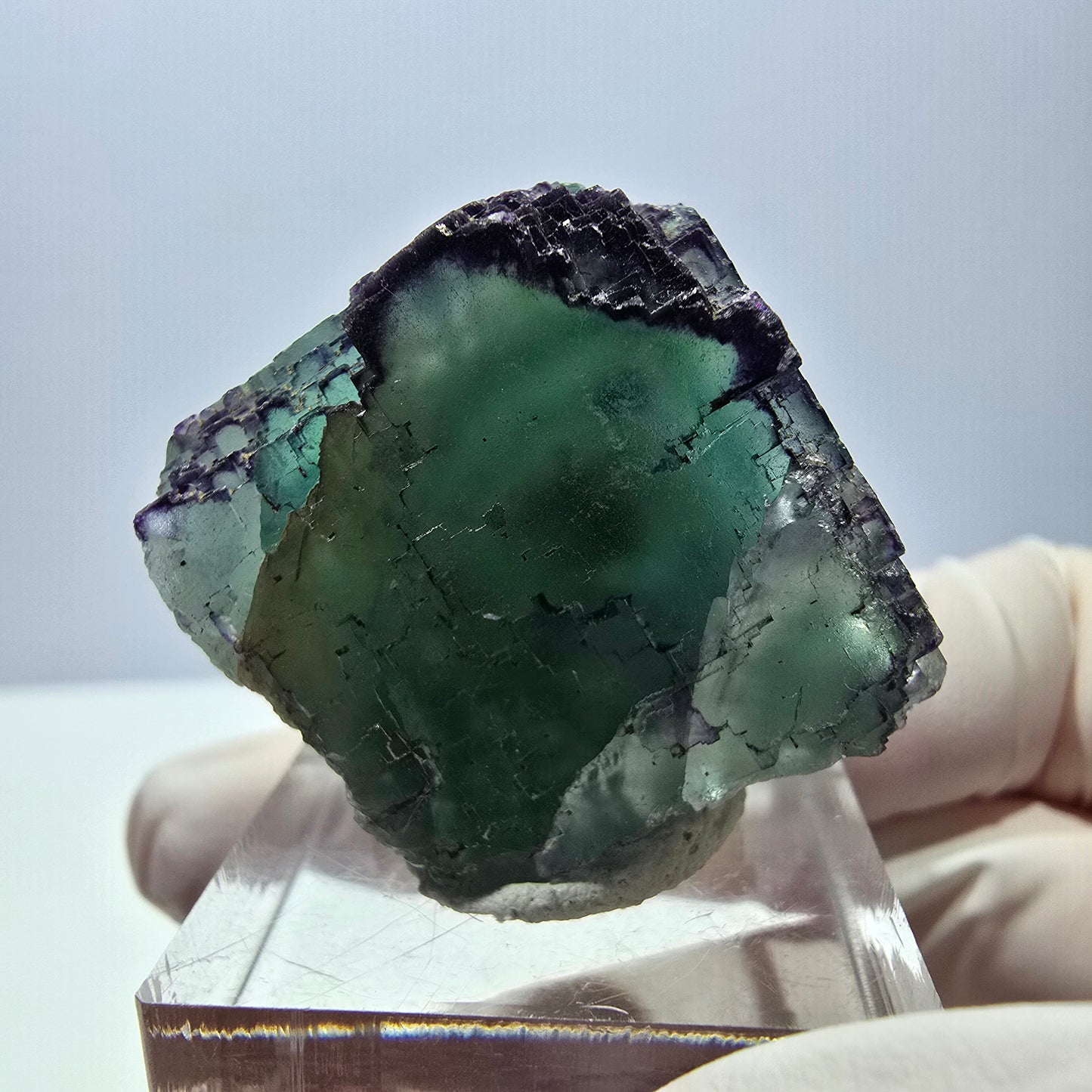 Phantom Fluorit Würfel Stufe, parkettiert, zonal Okorusu, Namibia 28*27*23mm