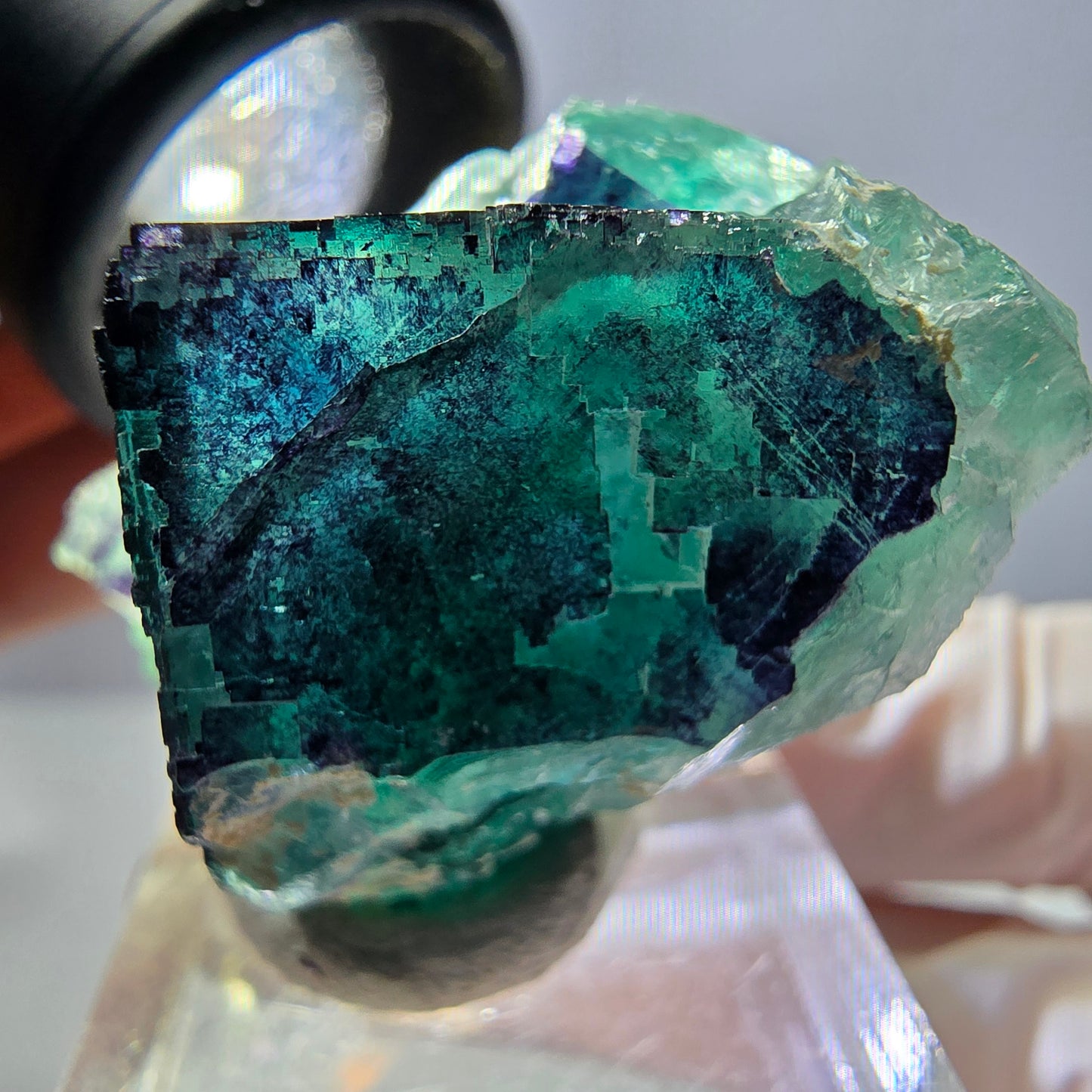 Phantom Fluorit Würfel Stufe grün lila zonal 11:11 Angel Pocket, Namibia 35*28*22mm