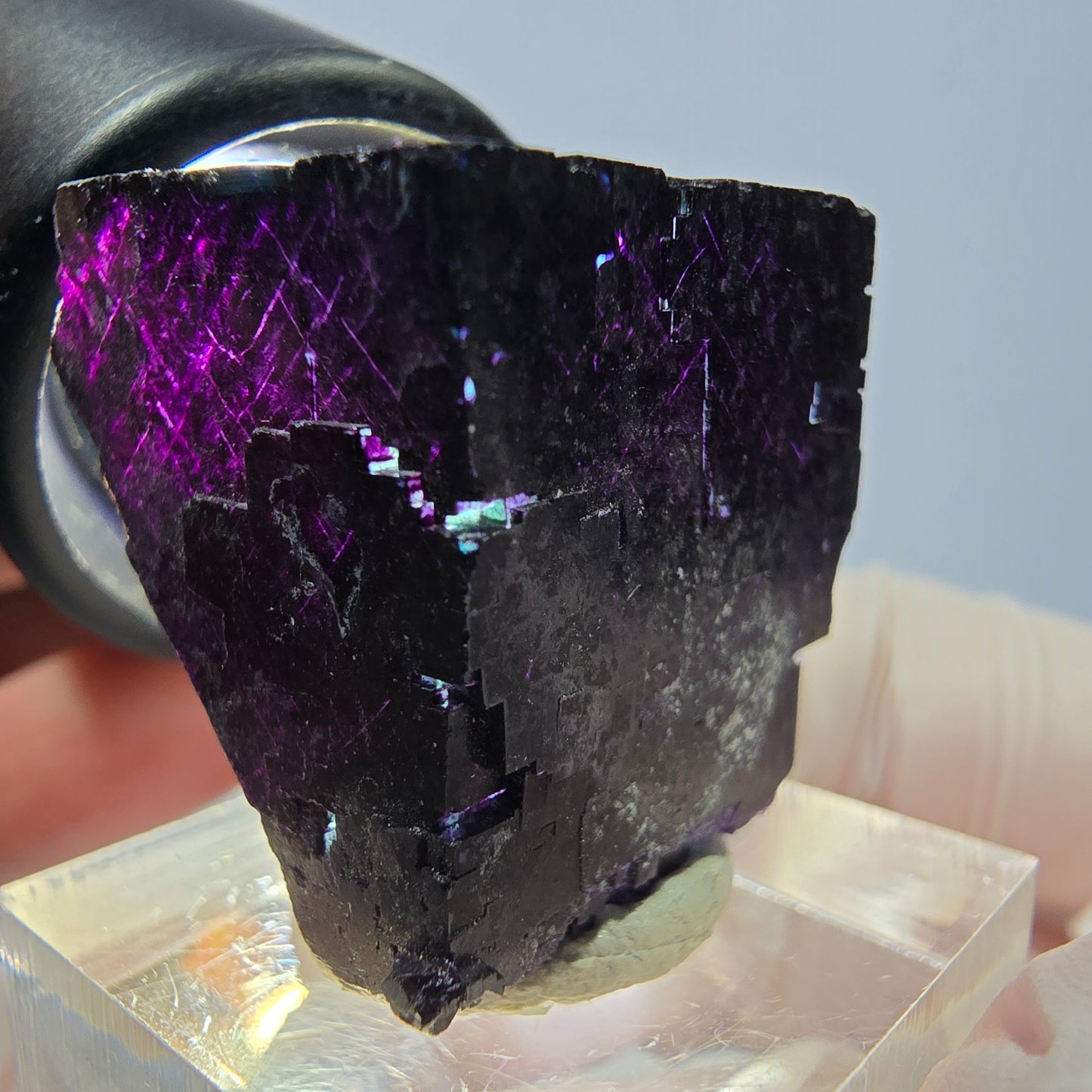 Phantom Fluorit Würfel Stufe grün lila zonal 11:11 Angel Pocket, Namibia 24*22*22mm