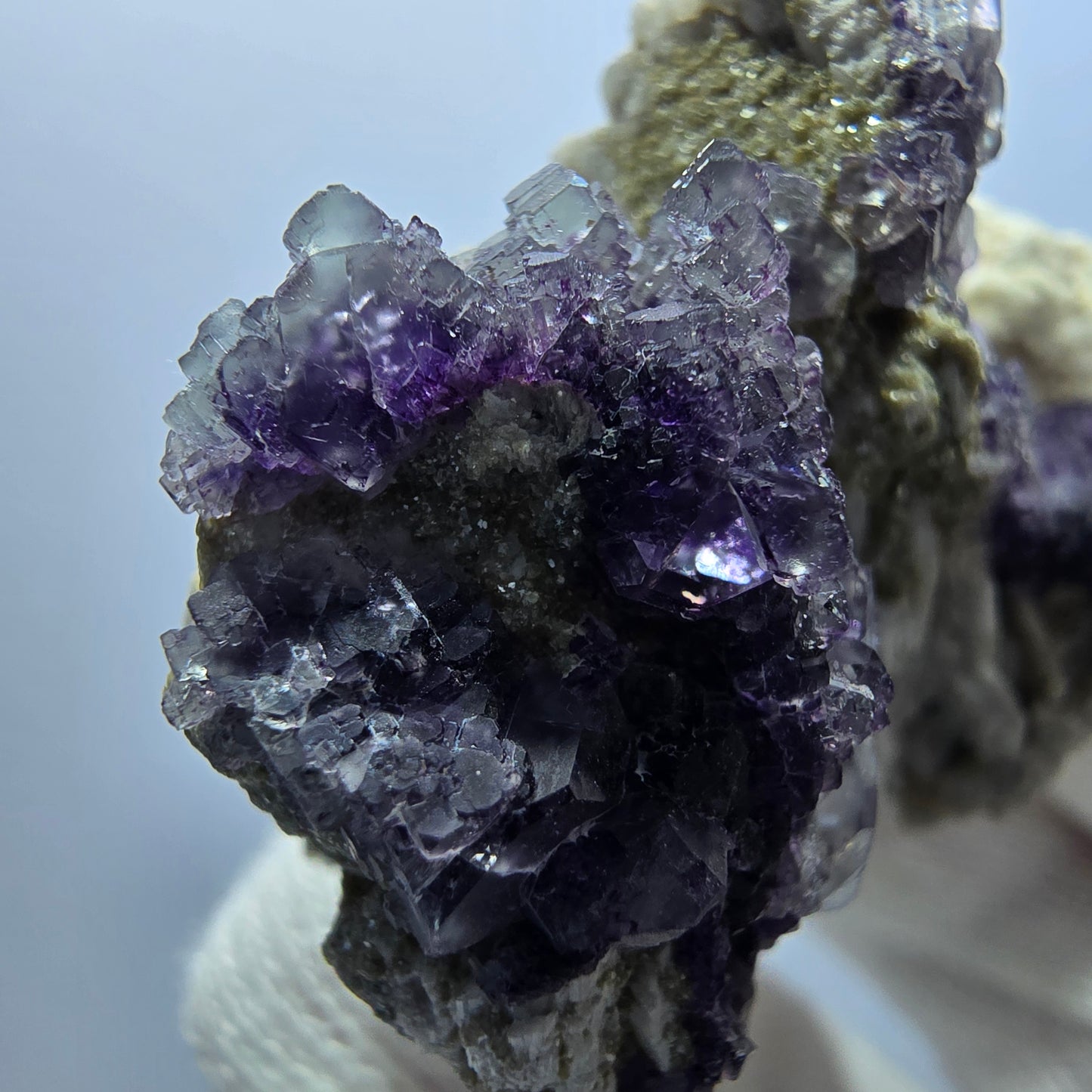 Cube de fluorite fantôme, muscovite, spécimen d'orthose, Erongo, Namibie, 56 x 44 x 28 mm