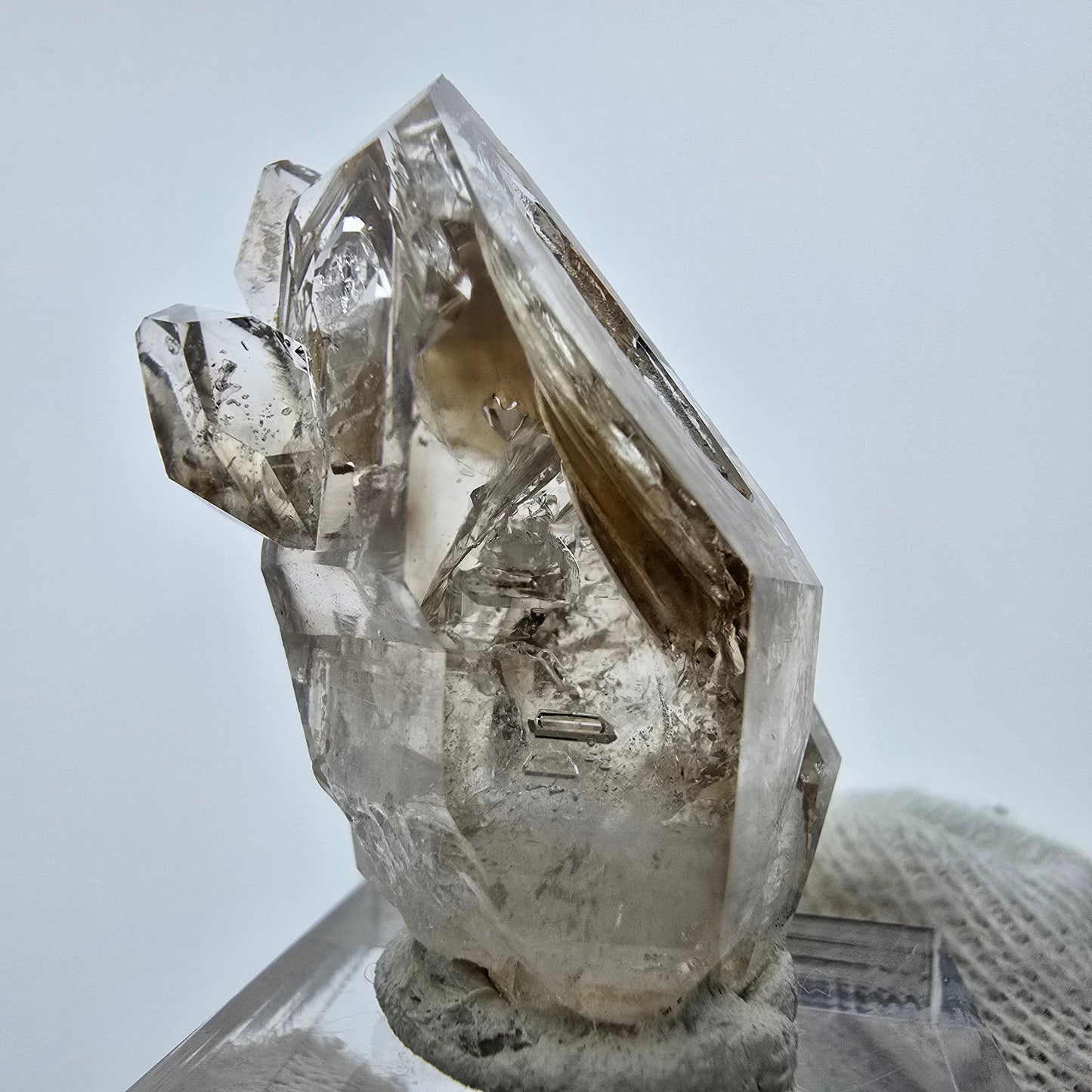 Klare Phantom Rauchquarz Fenster DT Zepter Stufe Goboboseb, Namibia 36*27*22mm