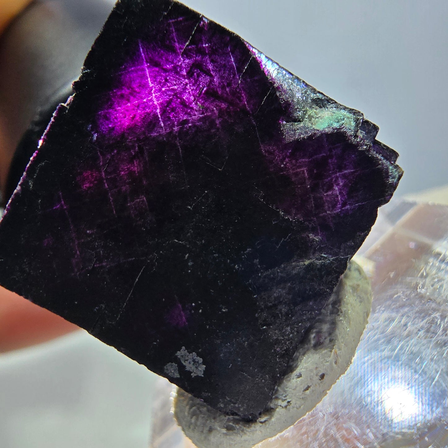 Phantom Fluorit Würfel Stufe grün lila zonal 11:11 Angel Pocket, Namibia 19*19*18mm