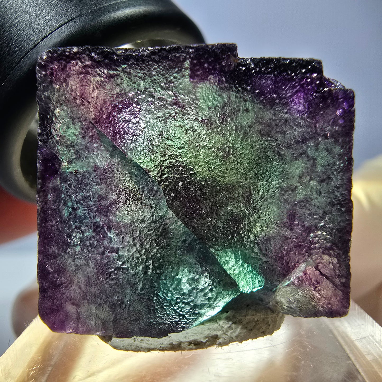 Phantom Fluorit Würfel parkettiert, grün lila Okorusu, Namibia 23*22*20mm