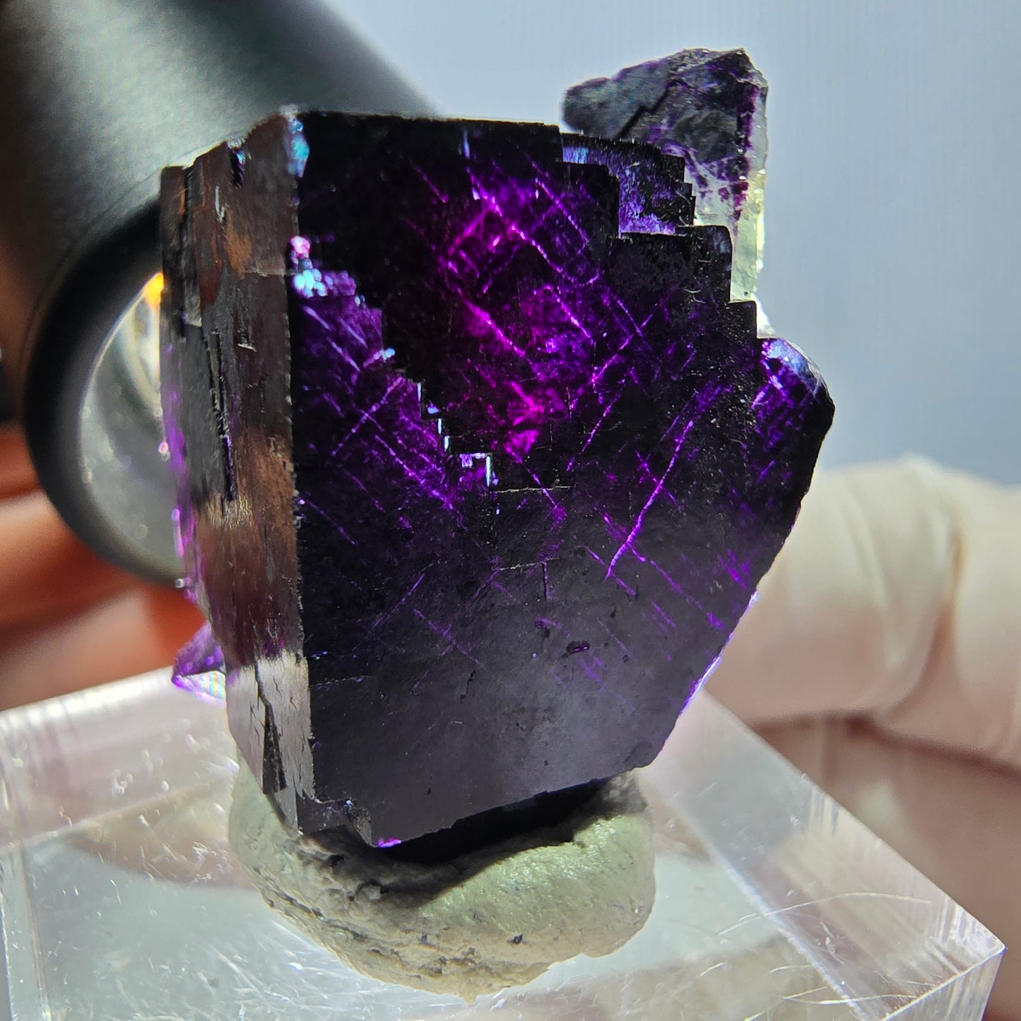Phantom Fluorit Würfel Stufe grün lila zonal 11:11 Angel Pocket, Namibia 32*21*20mm
