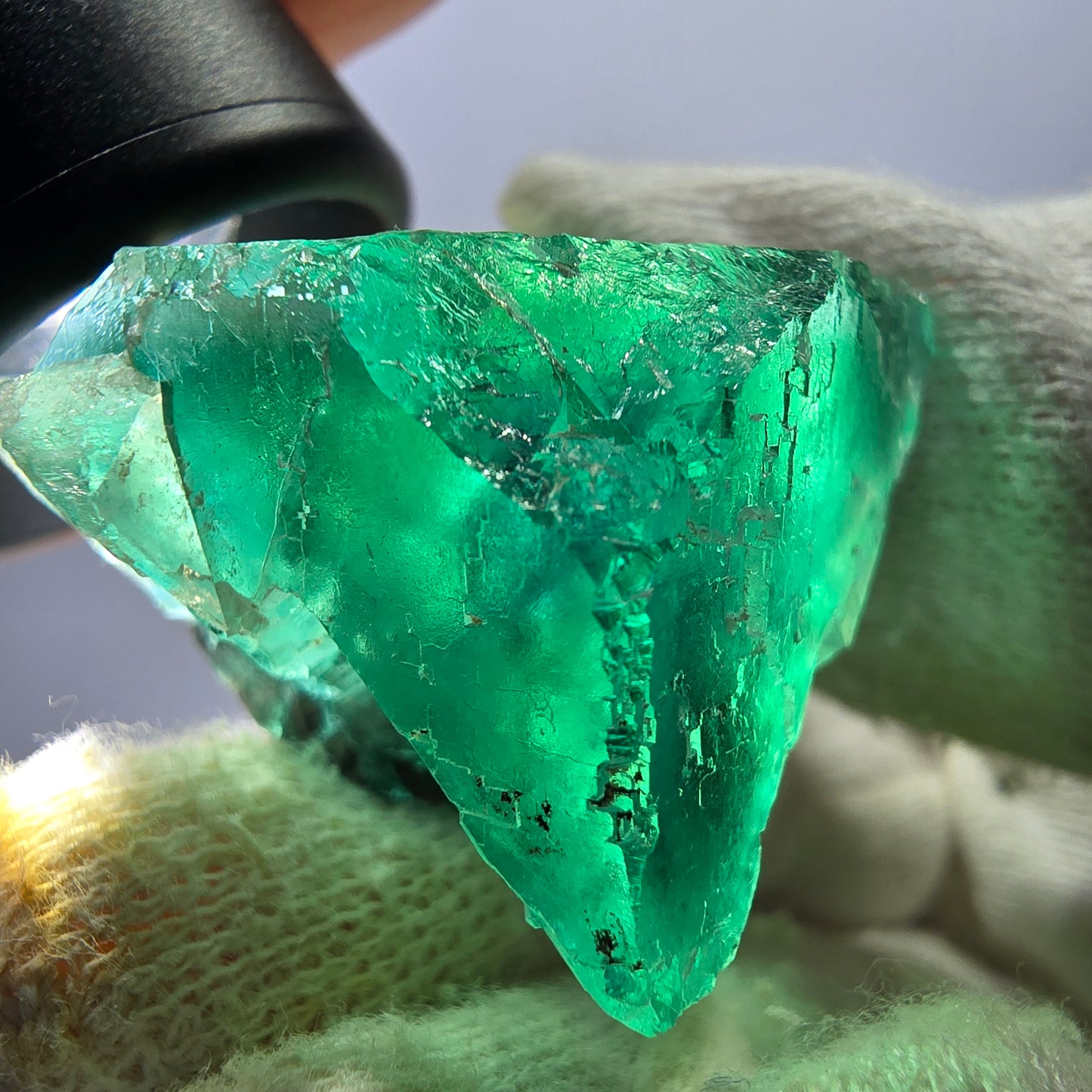 Rare spécimen de cube de fluorite fantôme, parqueté vert Okorusu, Namibie, 40 x 33 x 23 mm
