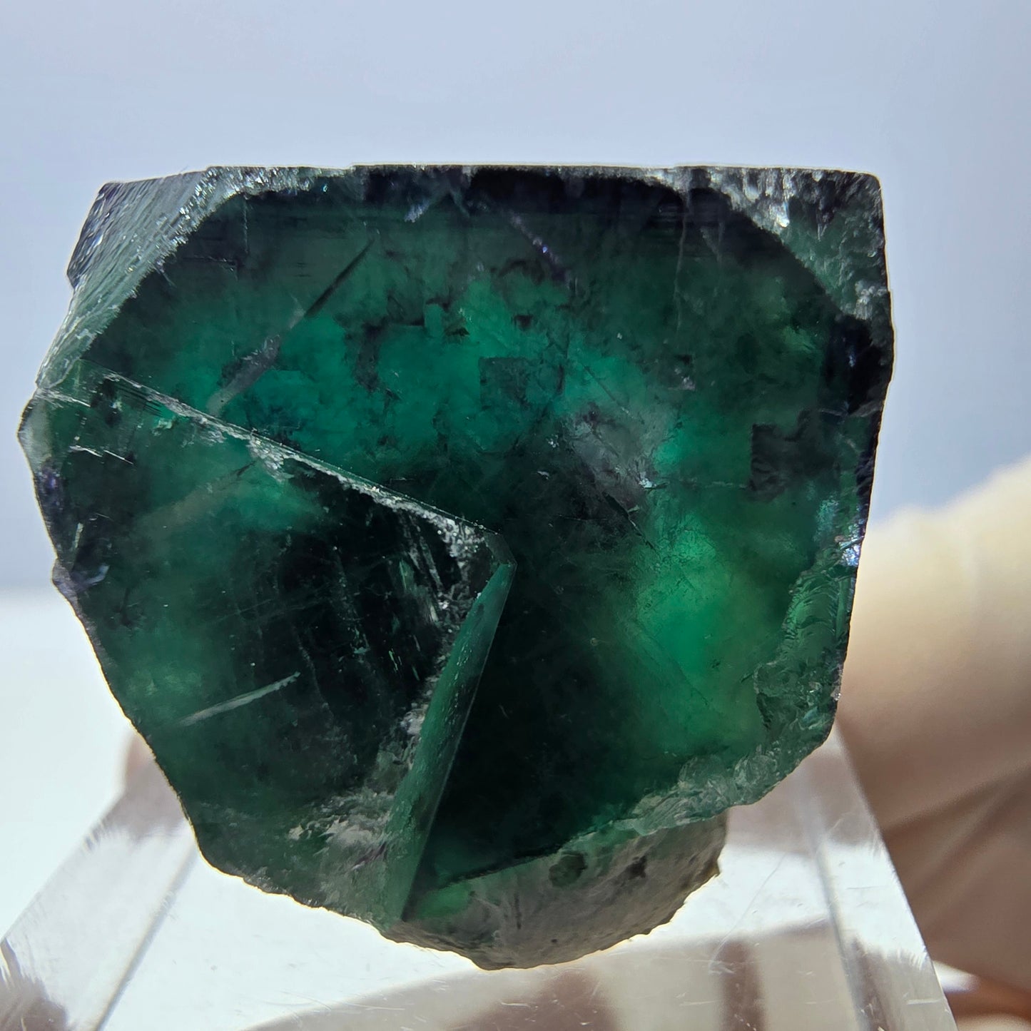 Phantom Fluorit Würfel Stufe, parkettiert grün lila Okorusu, Namibia 25*24*22mm