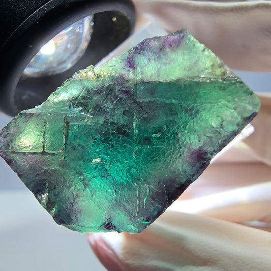 Phantom Fluorit Würfel Stufe, parkettiert grün lila Okorusu, Namibia 25*23*18mm