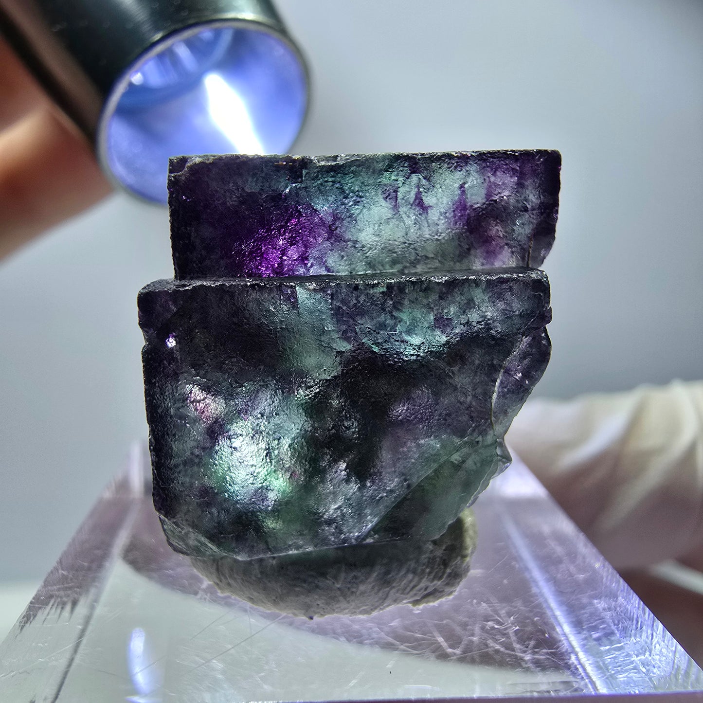 Rare Fluorite Cube Specimen, green purple Okorusu, Namibia 20*19*18mm