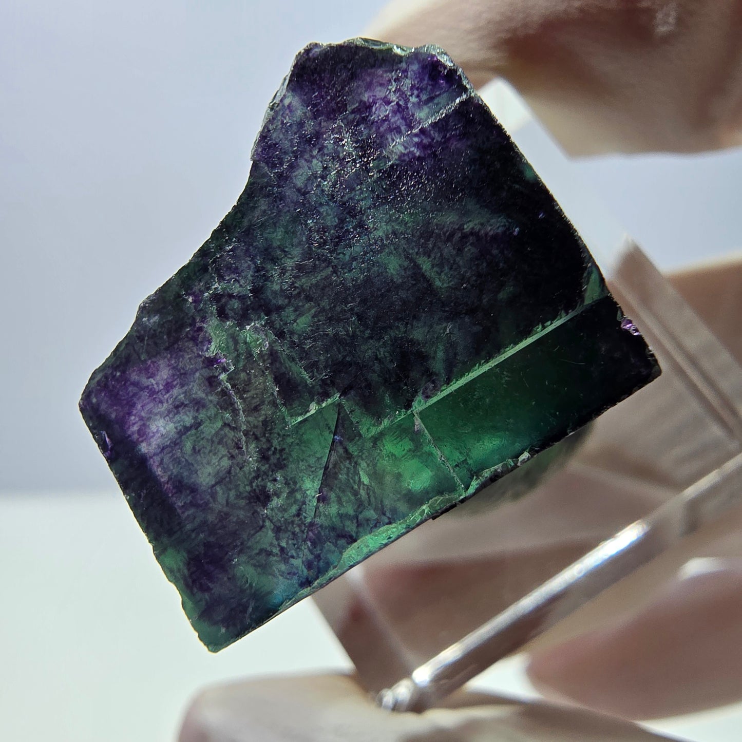 Phantom Fluorit Würfel Stufe grün lila zonal 11:11 Angel Pocket, Namibia 19*19*19mm