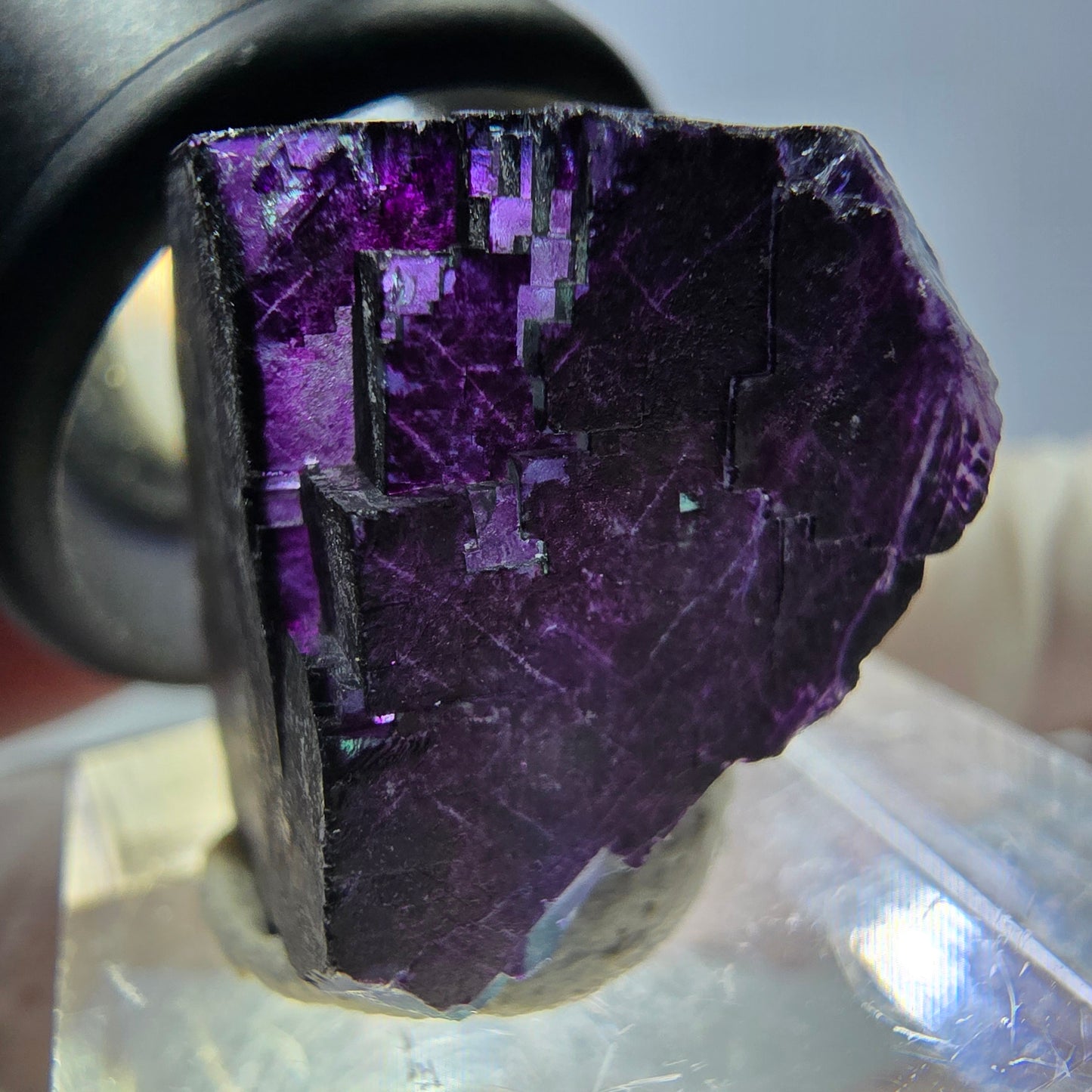 Phantom Fluorit Würfel Stufe grün lila zonal 11:11 Angel Pocket, Namibia 20*19*19mm