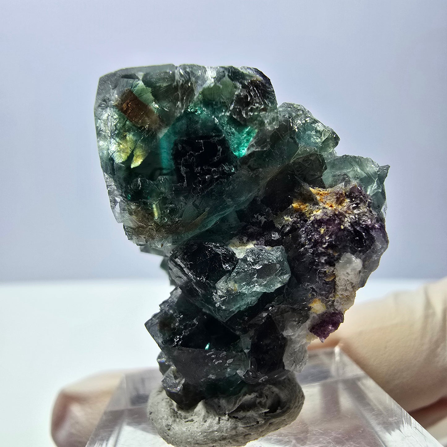 Spécimen de cube de fluorite fantôme, parquet vert Okorusu, Namibie 32 x 26 x 24 mm