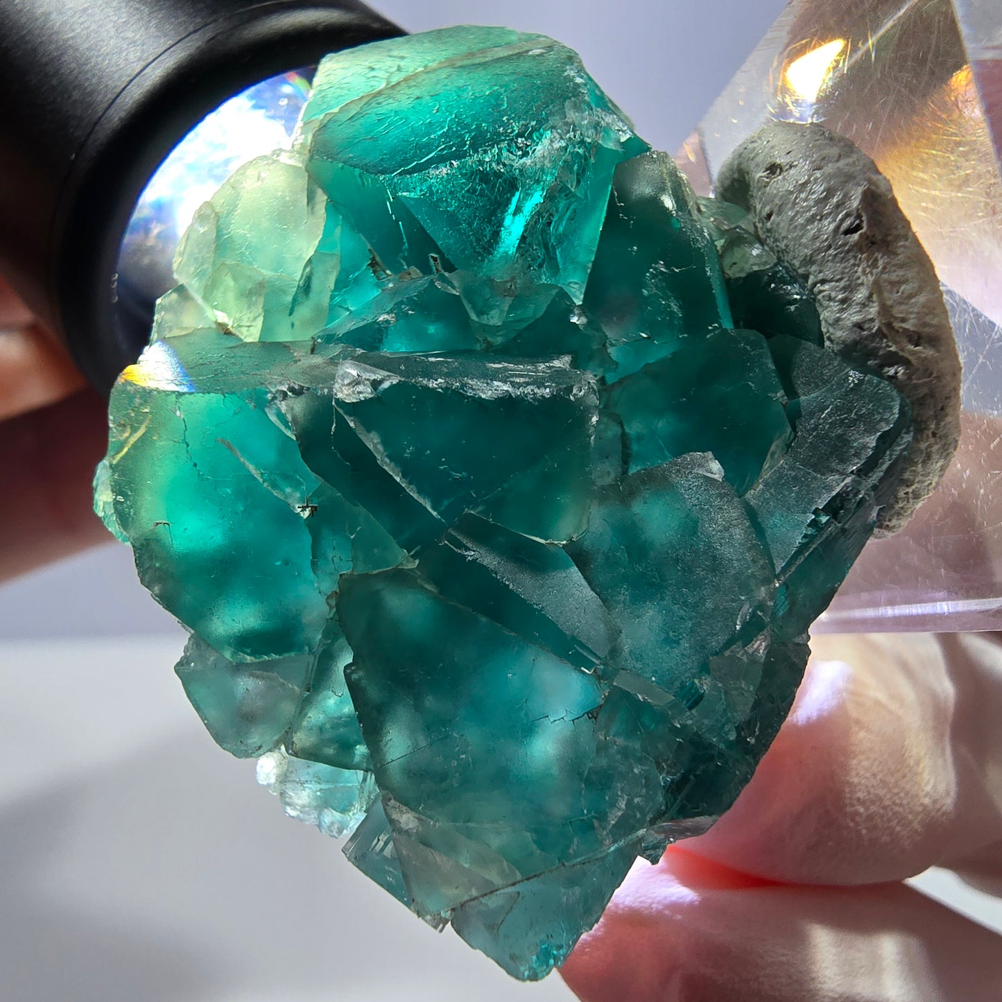 Phantom Fluorit Würfel Stufe, grün parkettiert Okorusu, Namibia 41*36*13mm