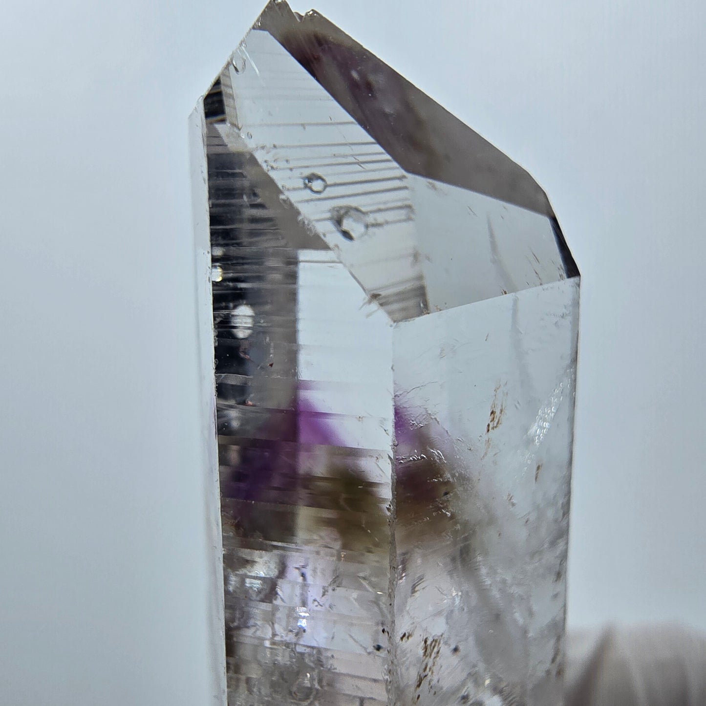 Harlequin Phantom Amethyst with Analcim Streep Mine, Goboboseb, Namibia 50*19*16mm