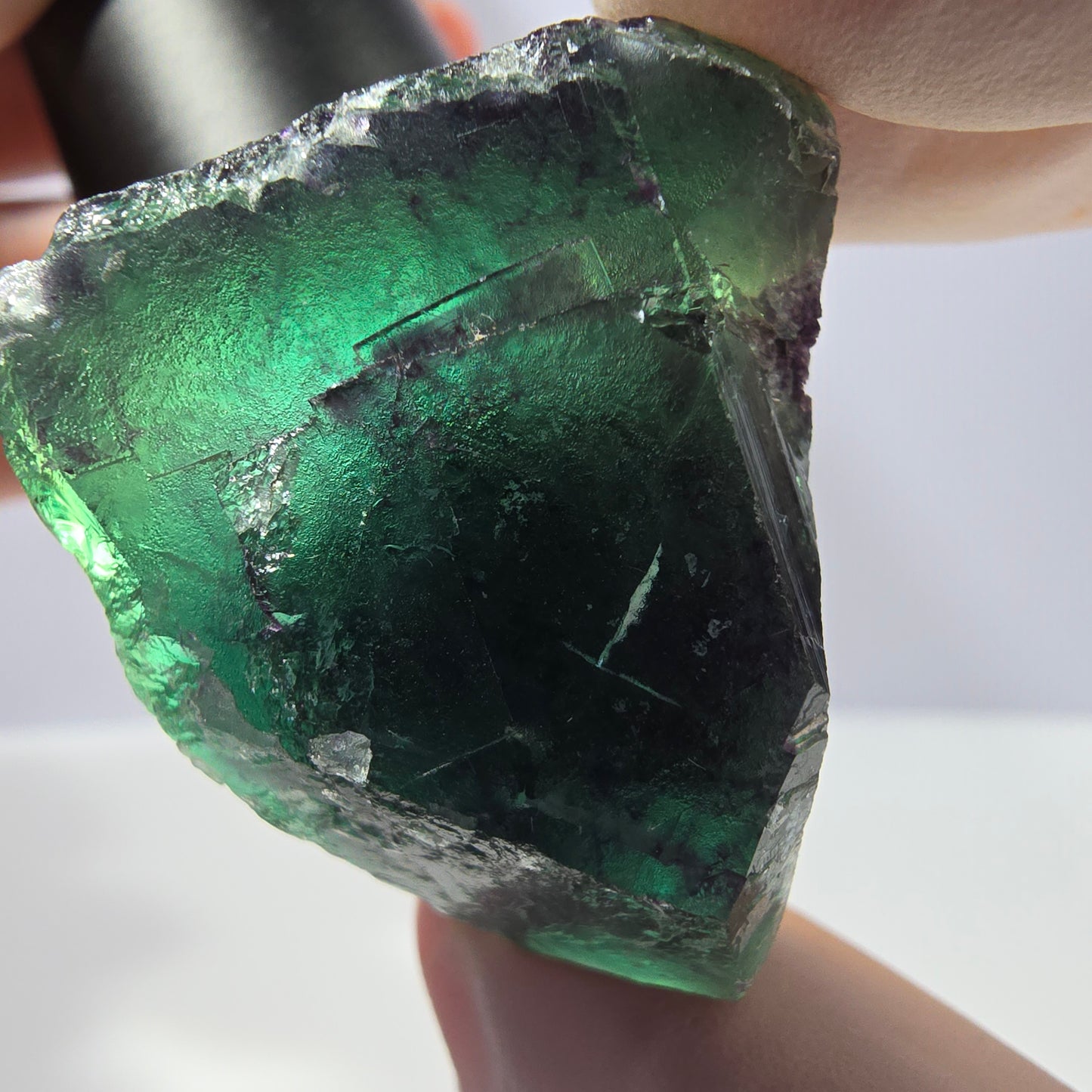 Spécimen de cube de fluorite fantôme parqueté vert violet Okorusu, Namibie 34*33*25 mm