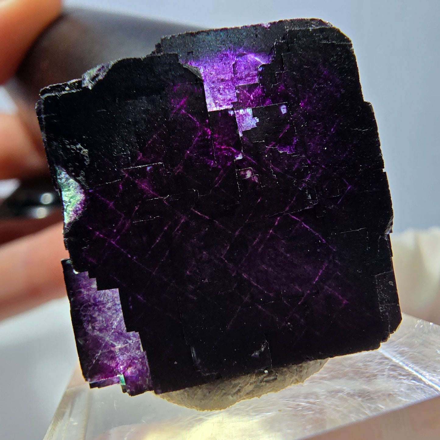 Phantom Fluorit Würfel Stufe grün lila zonal 11:11 Angel Pocket, Namibia 22*22*20mm
