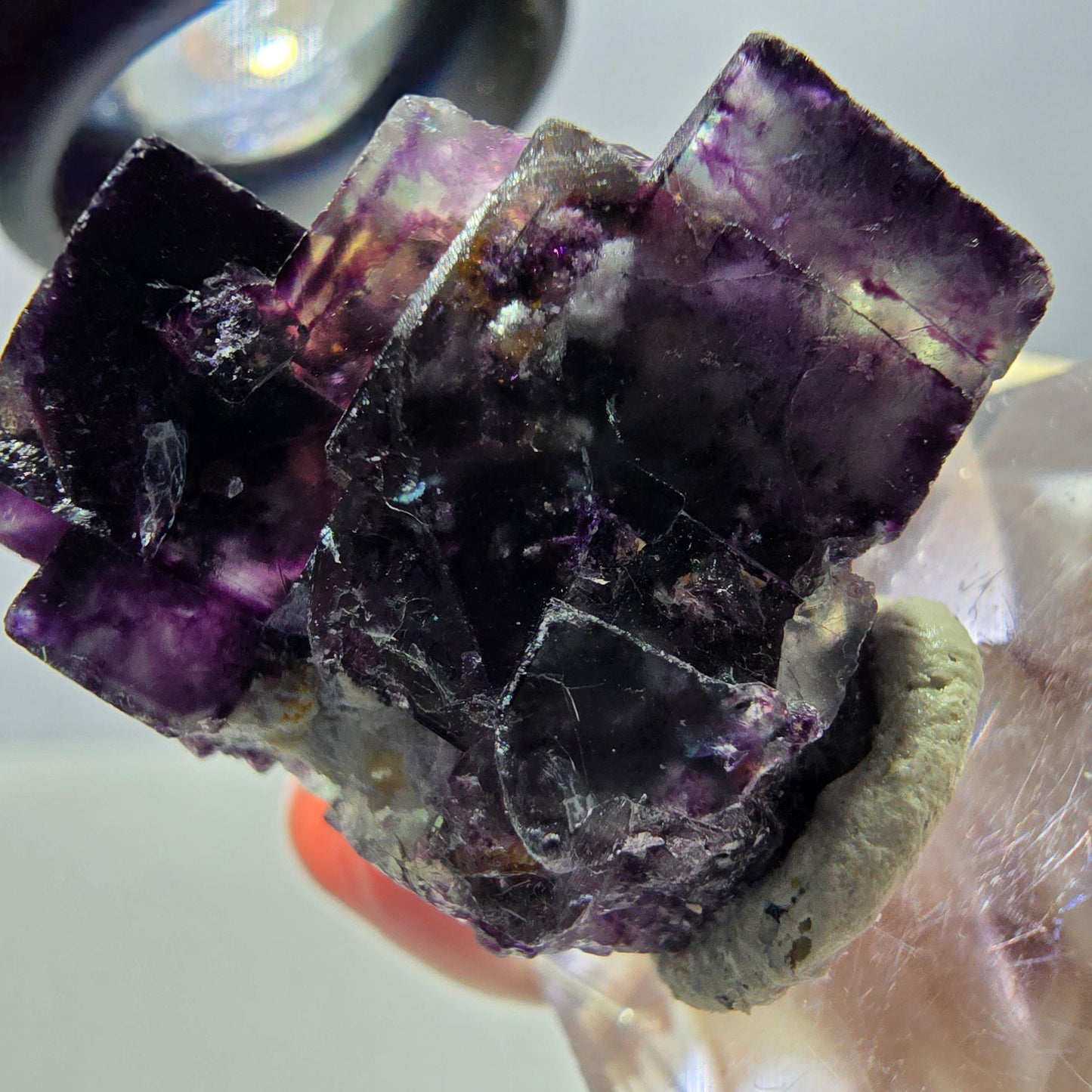 Phantom Fluorit Würfel Stufe, parkettiert grün lila Okorusu, Namibia 27*24*17mm