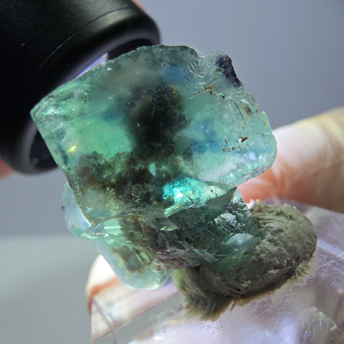 Spécimen de cube de fluorite fantôme, parquet vert Okorusu, Namibie 22 x 19 x 16 mm