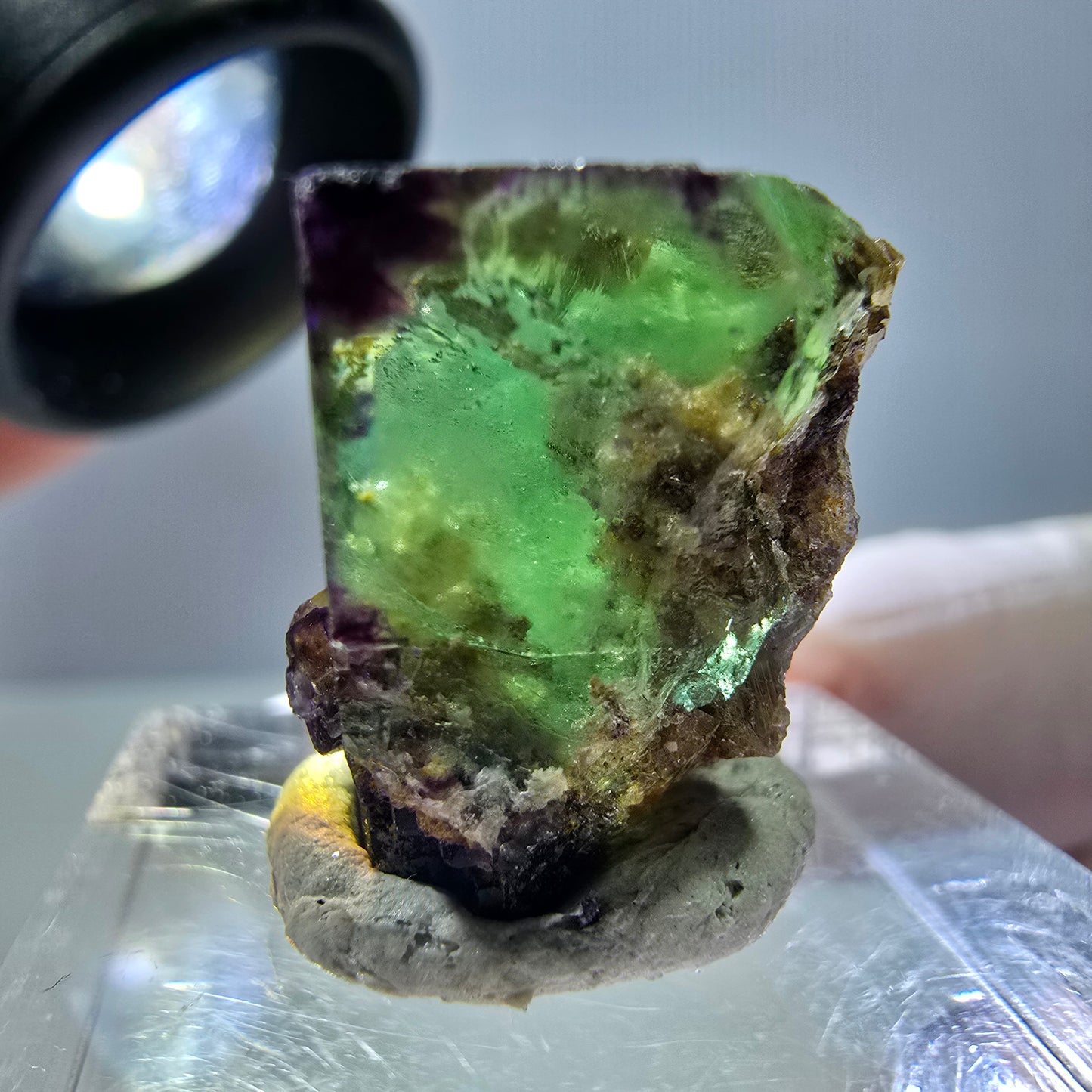 Phantom Fluorit Würfel Stufe, parkettiert, zonal Okorusu, Namibia 19*17*14mm