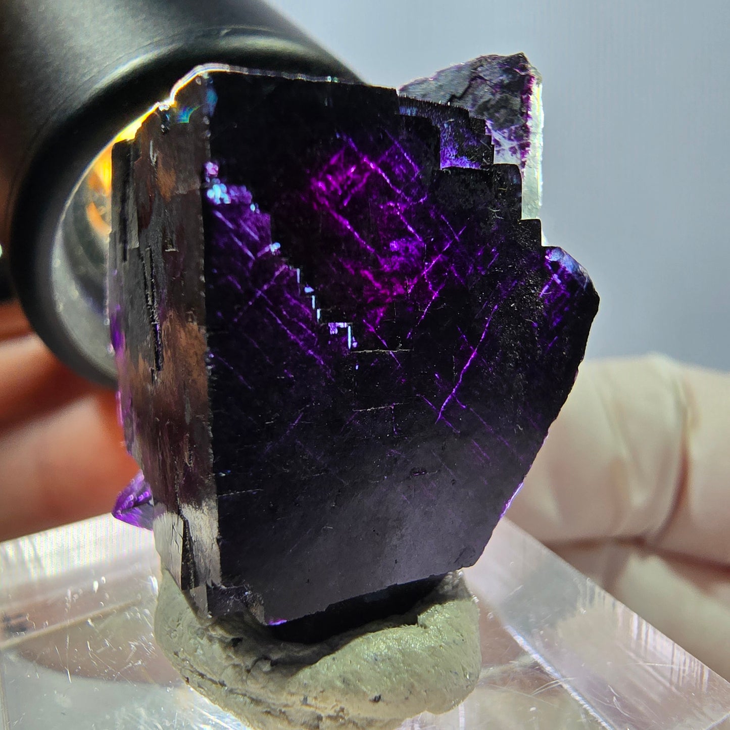 Phantom Fluorit Würfel Stufe grün lila zonal 11:11 Angel Pocket, Namibia 32*21*20mm