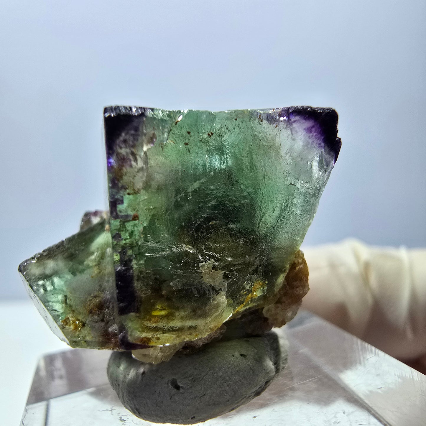 Phantom Fluorit Würfel Stufe, parkettiert, zonal Okorusu, Namibia 25*21*18mm