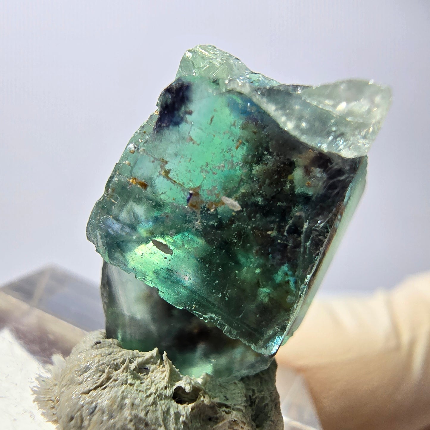 Spécimen de cube de fluorite fantôme, parquet vert Okorusu, Namibie 22 x 19 x 16 mm