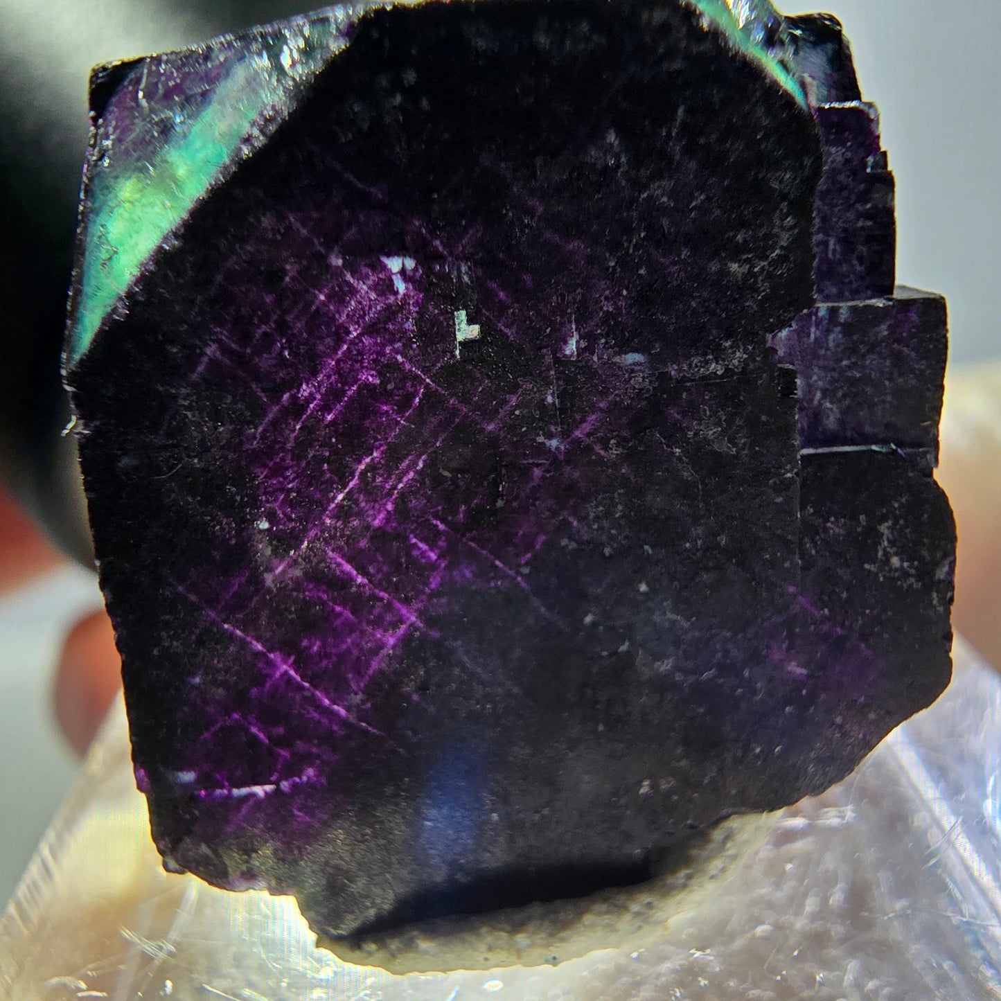 Phantom Fluorit Würfel Stufe grün lila zonal 11:11 Angel Pocket, Namibia 20*19*19mm