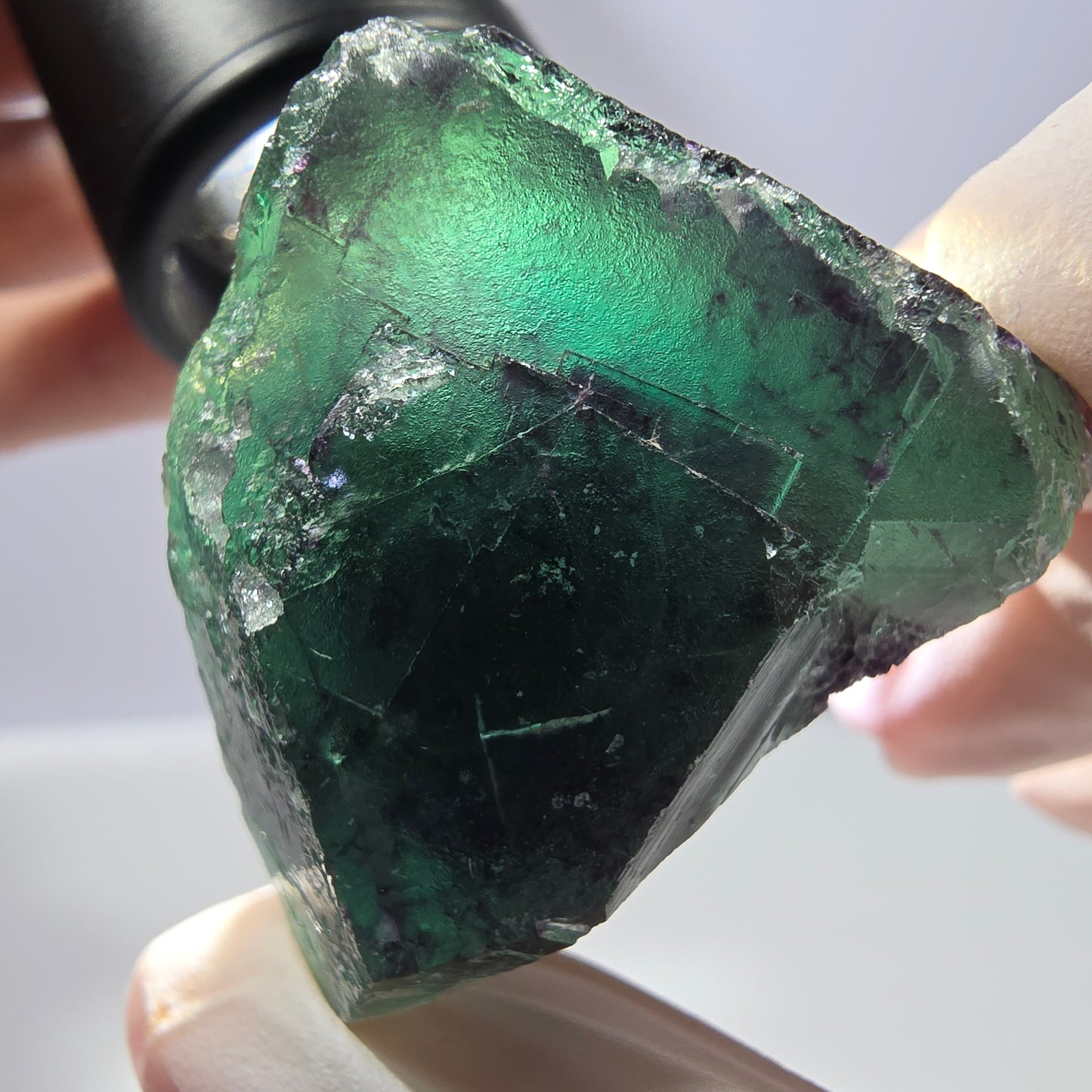 Spécimen de cube de fluorite fantôme parqueté vert violet Okorusu, Namibie 34*33*25 mm