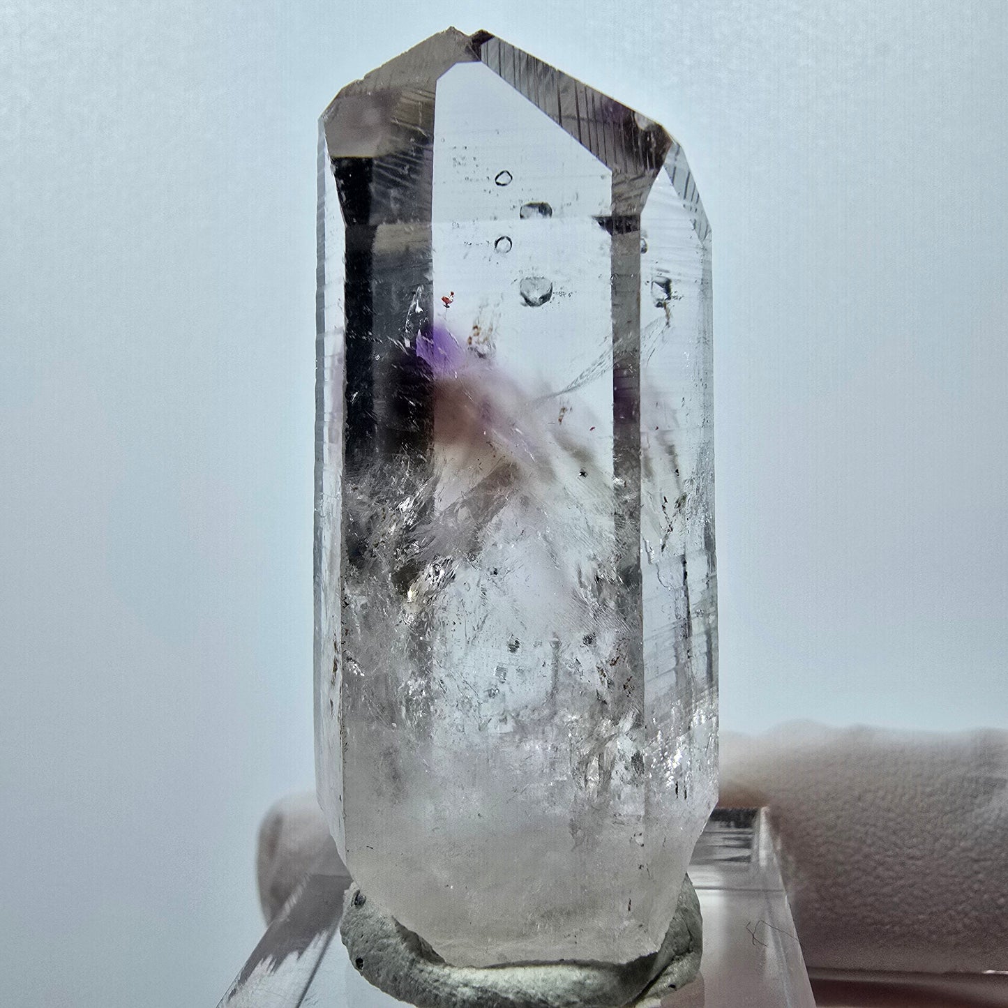 Harlequin Phantom Amethyst with Analcim Streep Mine, Goboboseb, Namibia 50*19*16mm