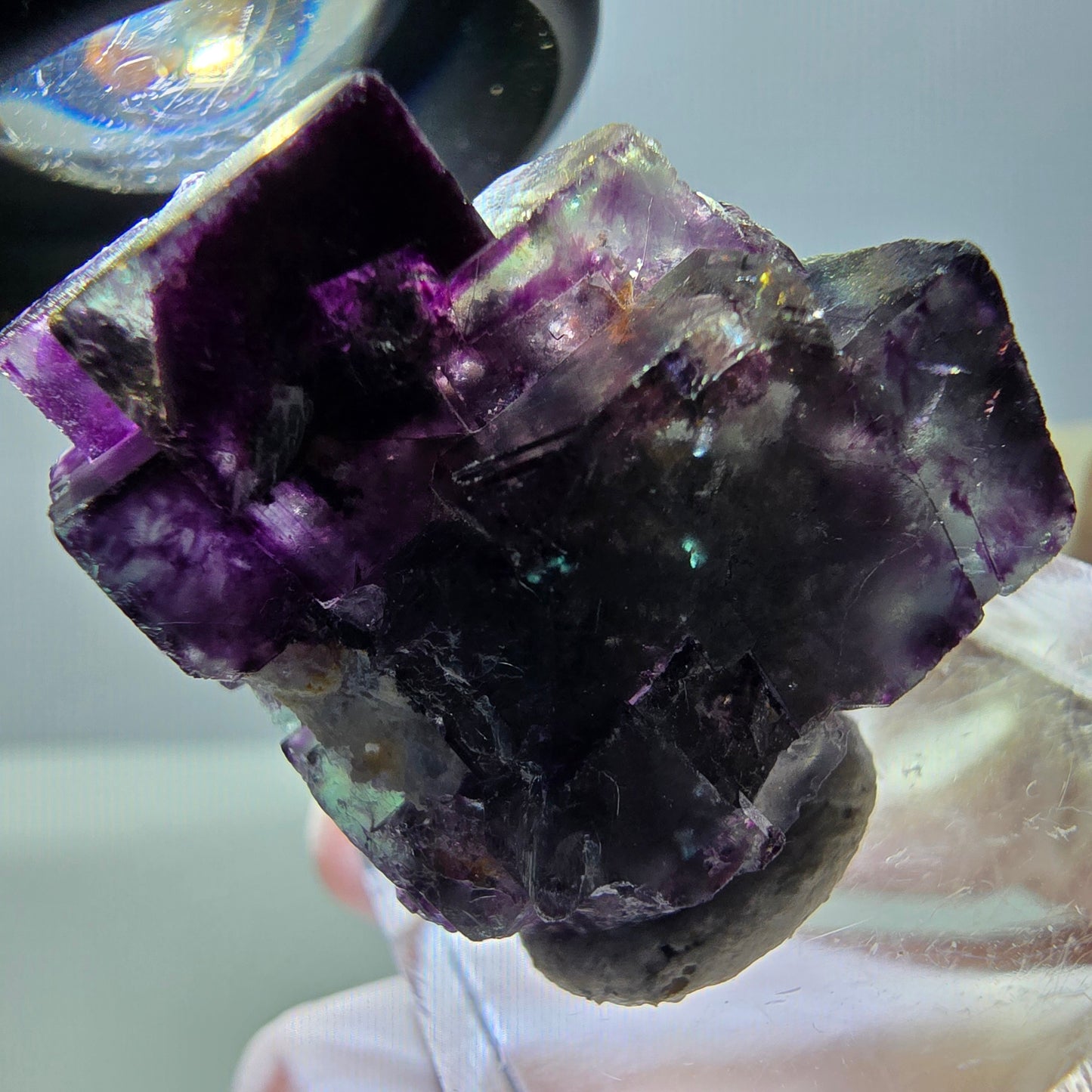Phantom Fluorit Würfel Stufe, parkettiert grün lila Okorusu, Namibia 27*24*17mm