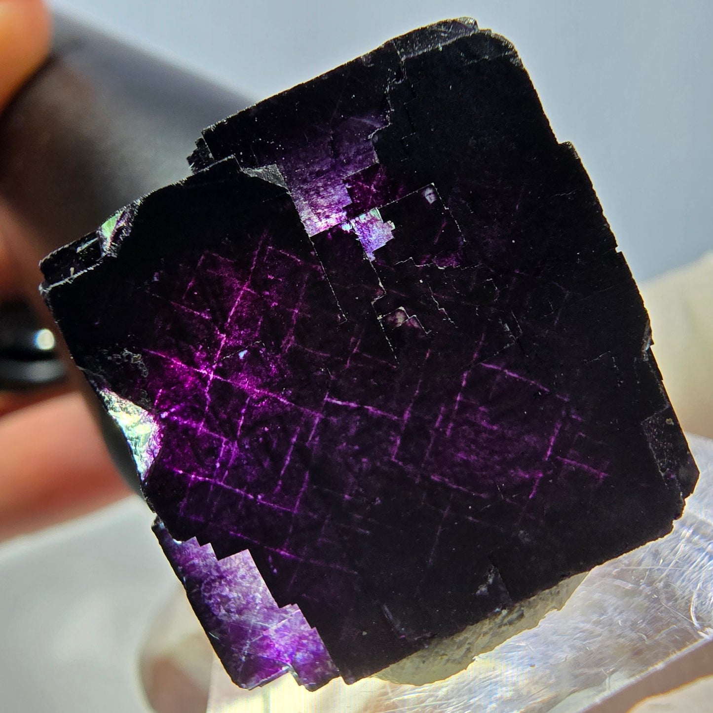 Phantom Fluorit Würfel Stufe grün lila zonal 11:11 Angel Pocket, Namibia 22*22*20mm
