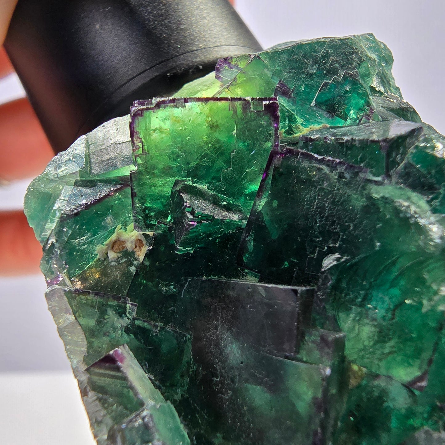 Cube de fluorite fantôme vert étagé, Okorusu, Namibie, 80 x 36 x 20 mm