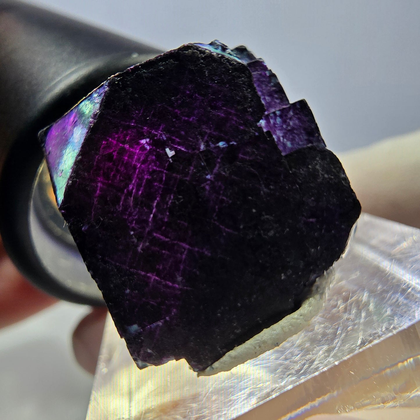 Phantom Fluorit Würfel Stufe grün lila zonal 11:11 Angel Pocket, Namibia 20*19*19mm