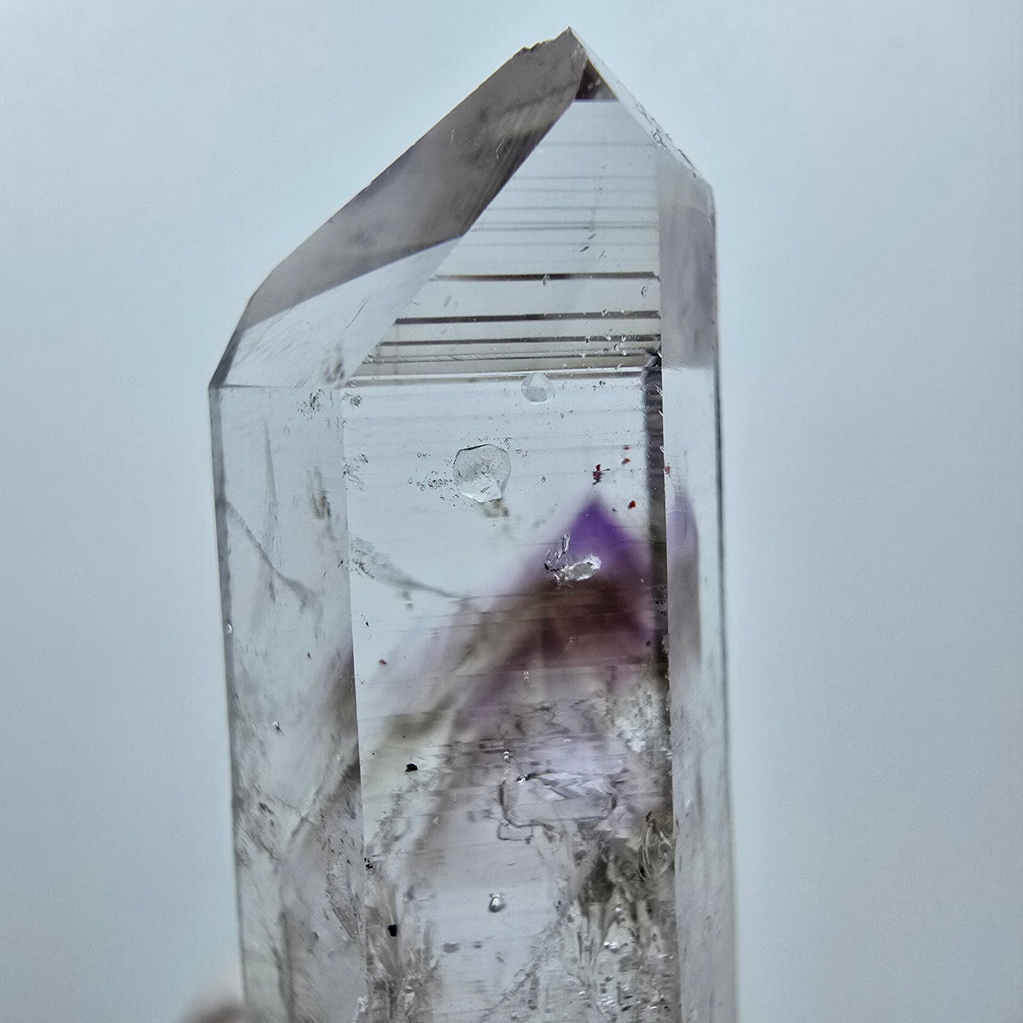 Harlequin Phantom Amethyst with Analcim Streep Mine, Goboboseb, Namibia 50*19*16mm