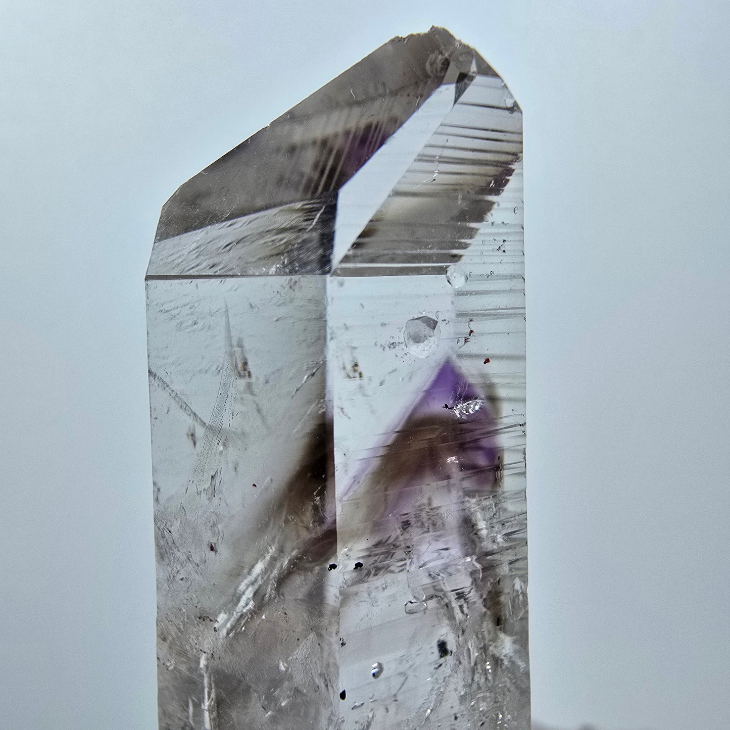 Harlequin Phantom Amethyst with Analcim Streep Mine, Goboboseb, Namibia 50*19*16mm