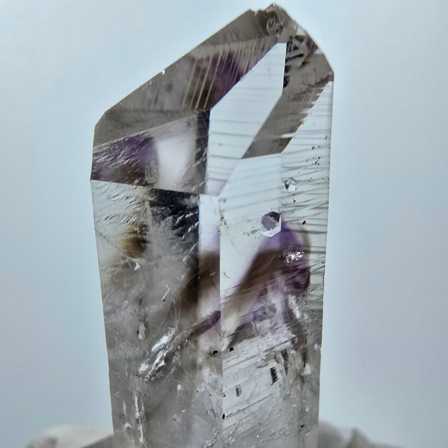 Harlequin Phantom Amethyst with Analcim Streep Mine, Goboboseb, Namibia 50*19*16mm