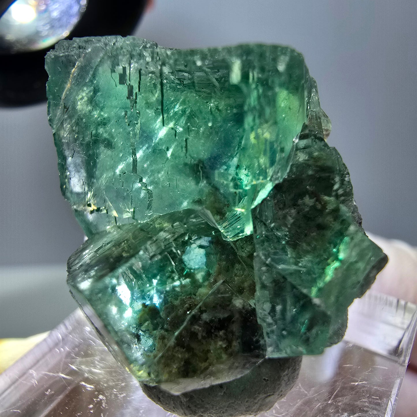 Phantom Fluorit Würfel Stufe, grün parkettiert Okorusu, Namibia 27*24*20mm