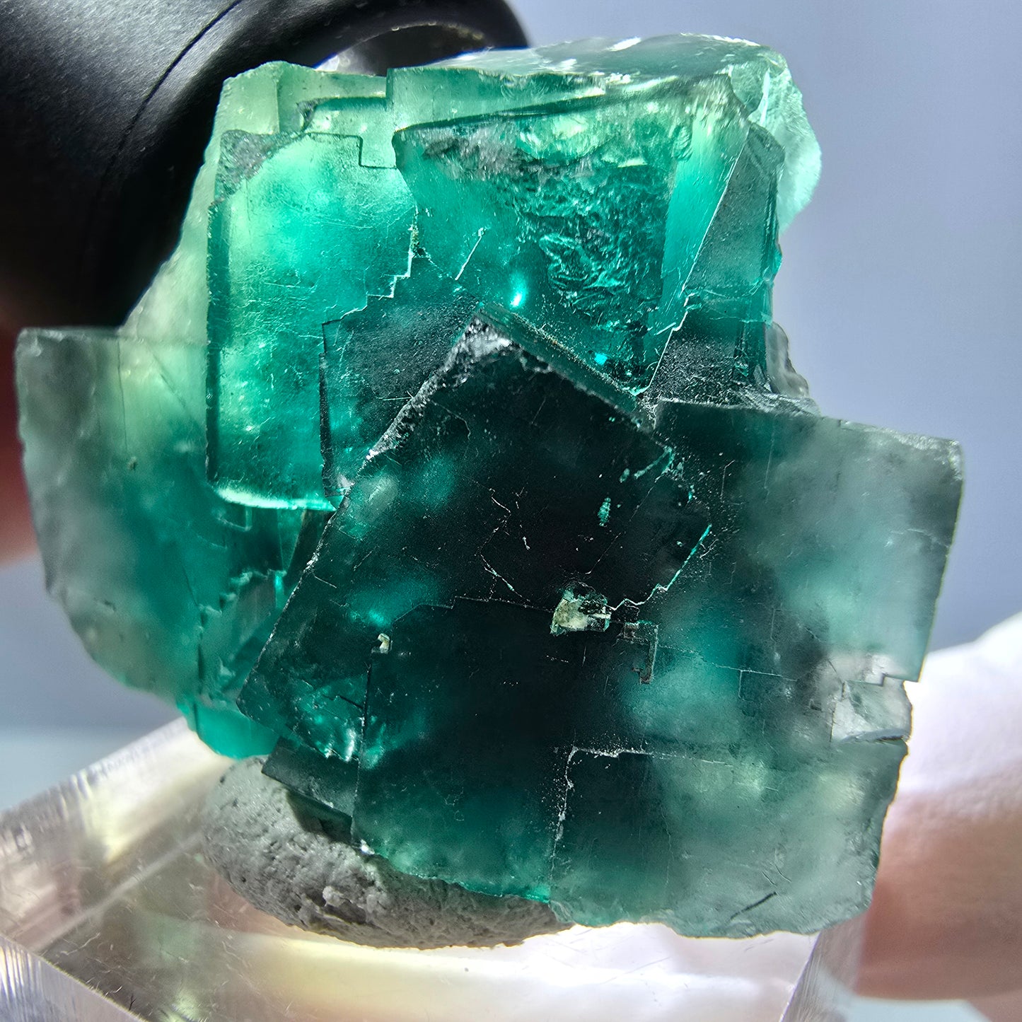 Spécimen de cube de fluorite fantôme, parquet vert Okorusu, Namibie 39 x 34 x 18 mm