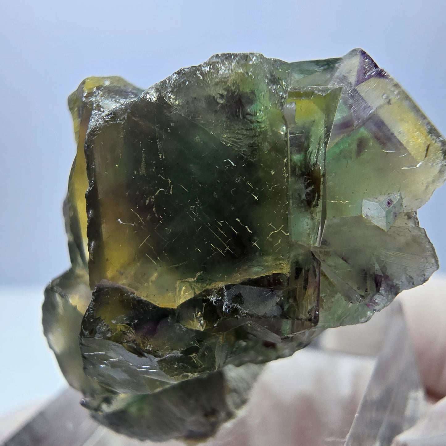 Phantom Fluorit Würfel Stufe, grün gelb lila Okorusu, Namibia 31*21*14mm