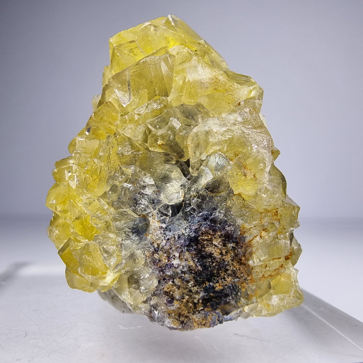 Spécimen rare de fluorite de poche de miel double face 48*35*29mm d'Okorusu, Namibie